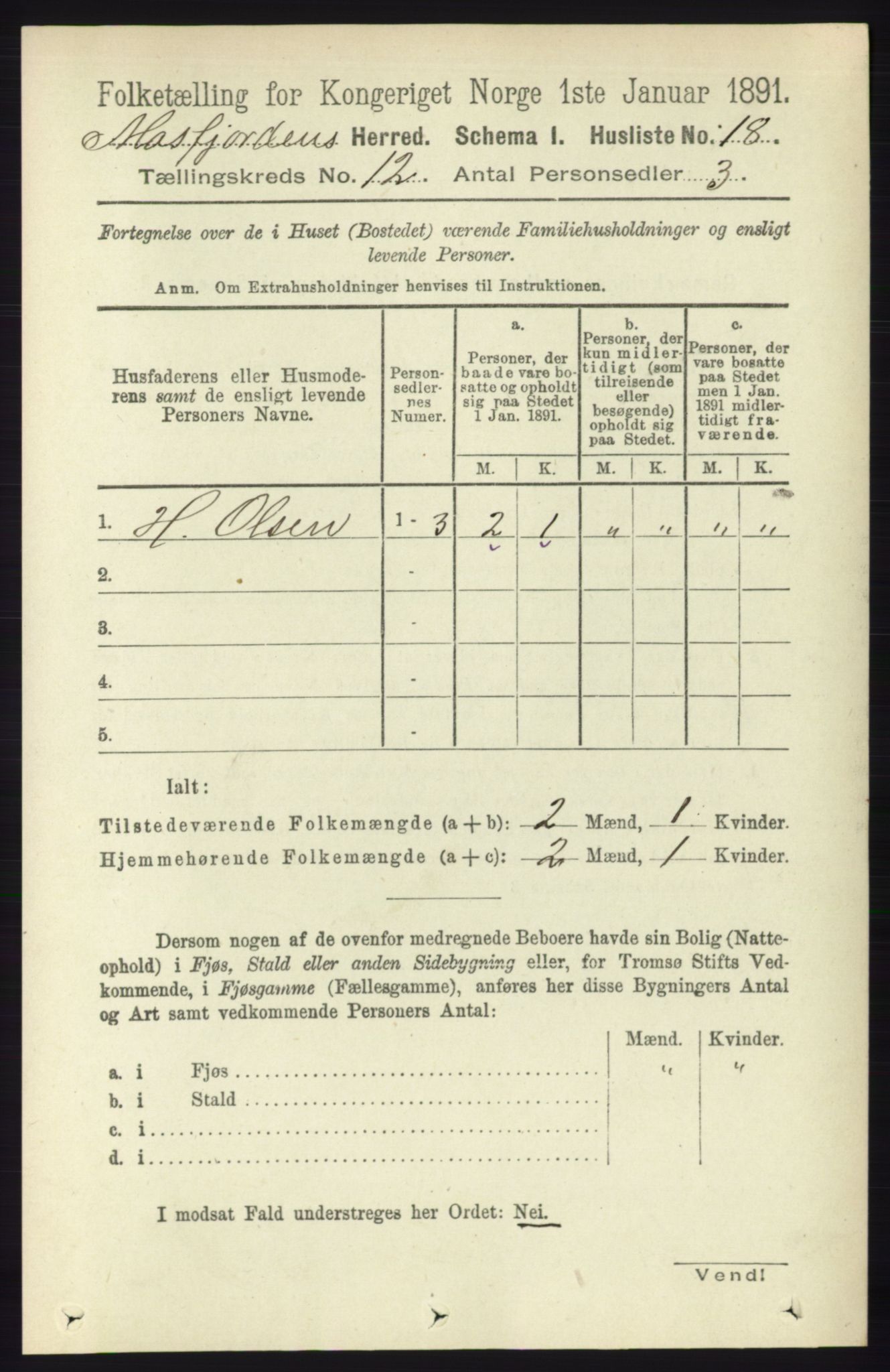 RA, 1891 census for 1266 Masfjorden, 1891, p. 2449