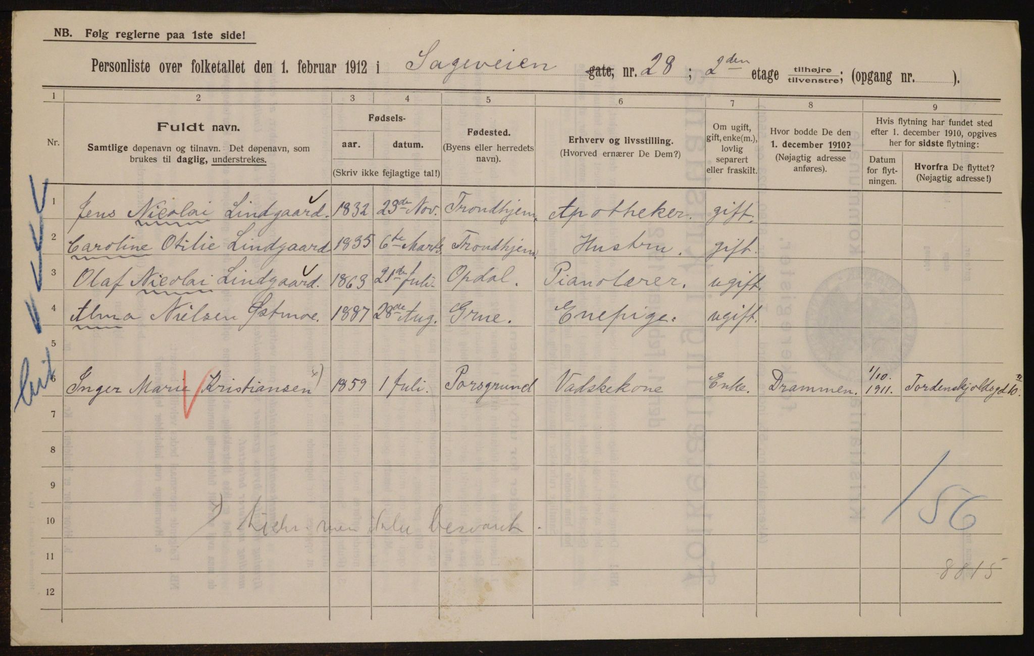 OBA, Municipal Census 1912 for Kristiania, 1912, p. 86897