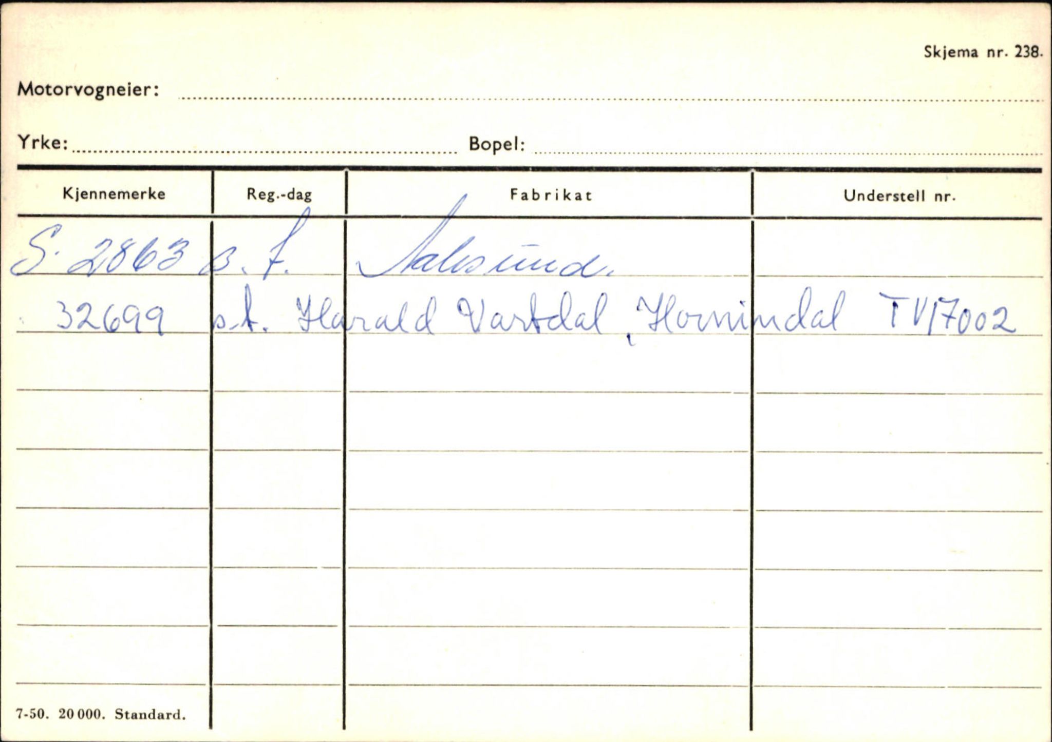 Statens vegvesen, Sogn og Fjordane vegkontor, SAB/A-5301/4/F/L0131: Eigarregister Høyanger P-Å. Stryn S-Å, 1945-1975, p. 2474