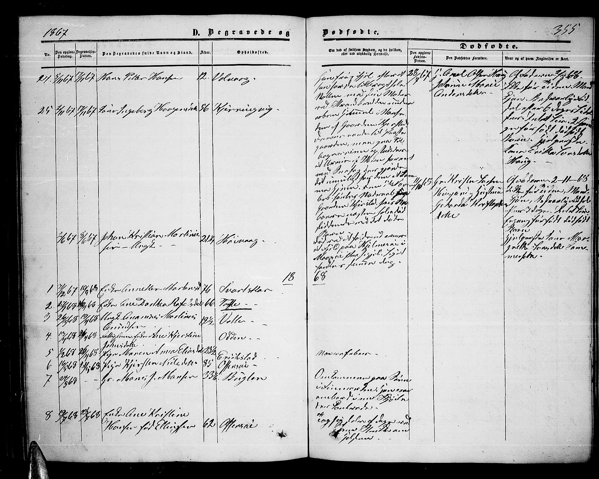 Ministerialprotokoller, klokkerbøker og fødselsregistre - Nordland, AV/SAT-A-1459/872/L1046: Parish register (copy) no. 872C02, 1852-1879, p. 355