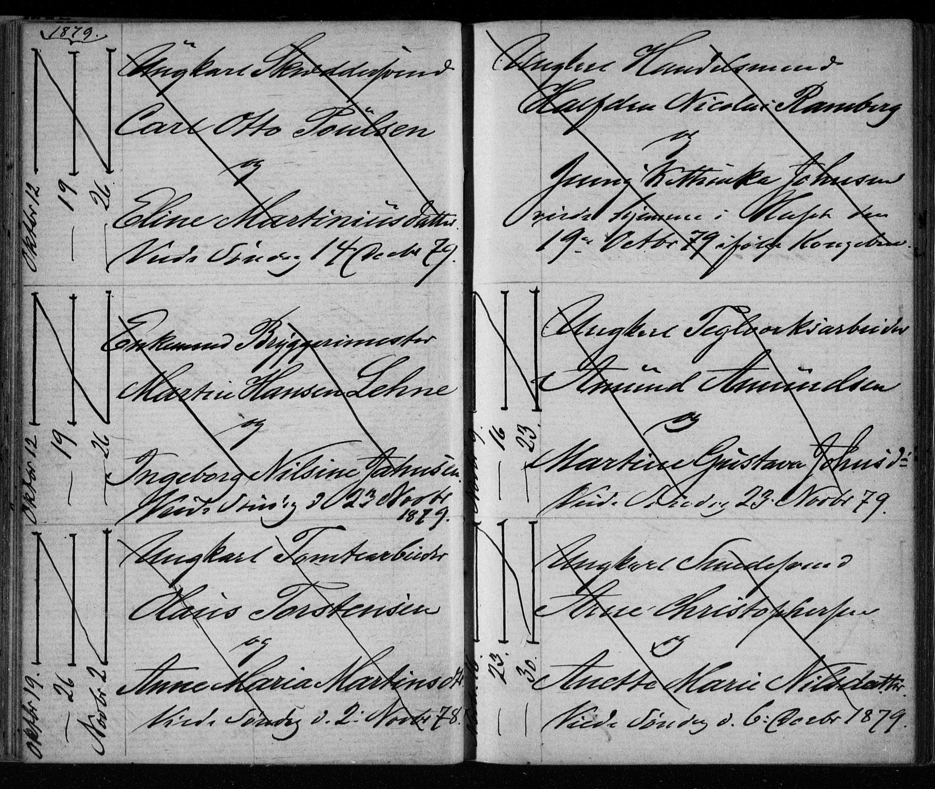 Bragernes kirkebøker, AV/SAKO-A-6/H/Ha/L0006: Banns register no. 6, 1873-1896