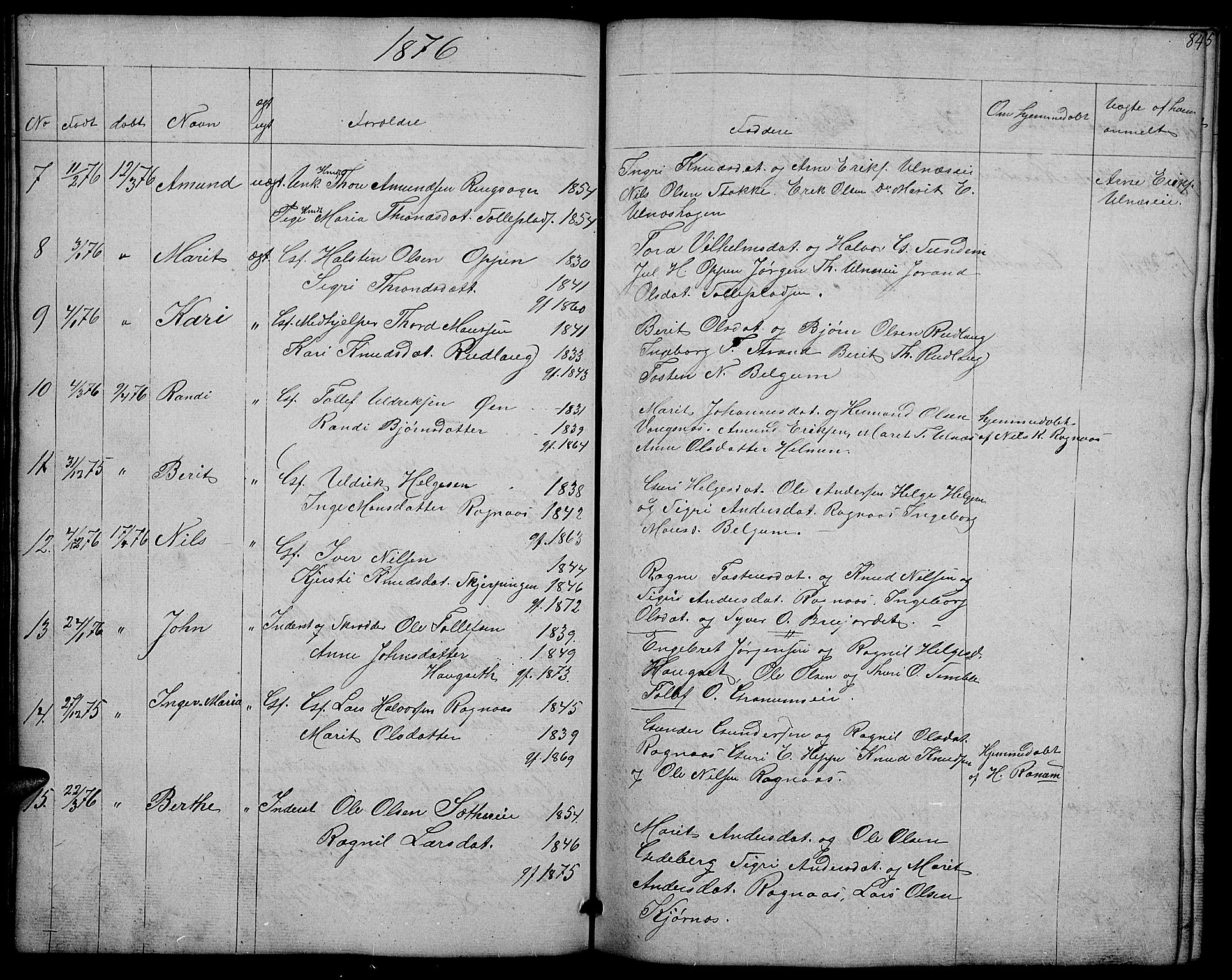 Nord-Aurdal prestekontor, AV/SAH-PREST-132/H/Ha/Hab/L0004: Parish register (copy) no. 4, 1842-1882, p. 84