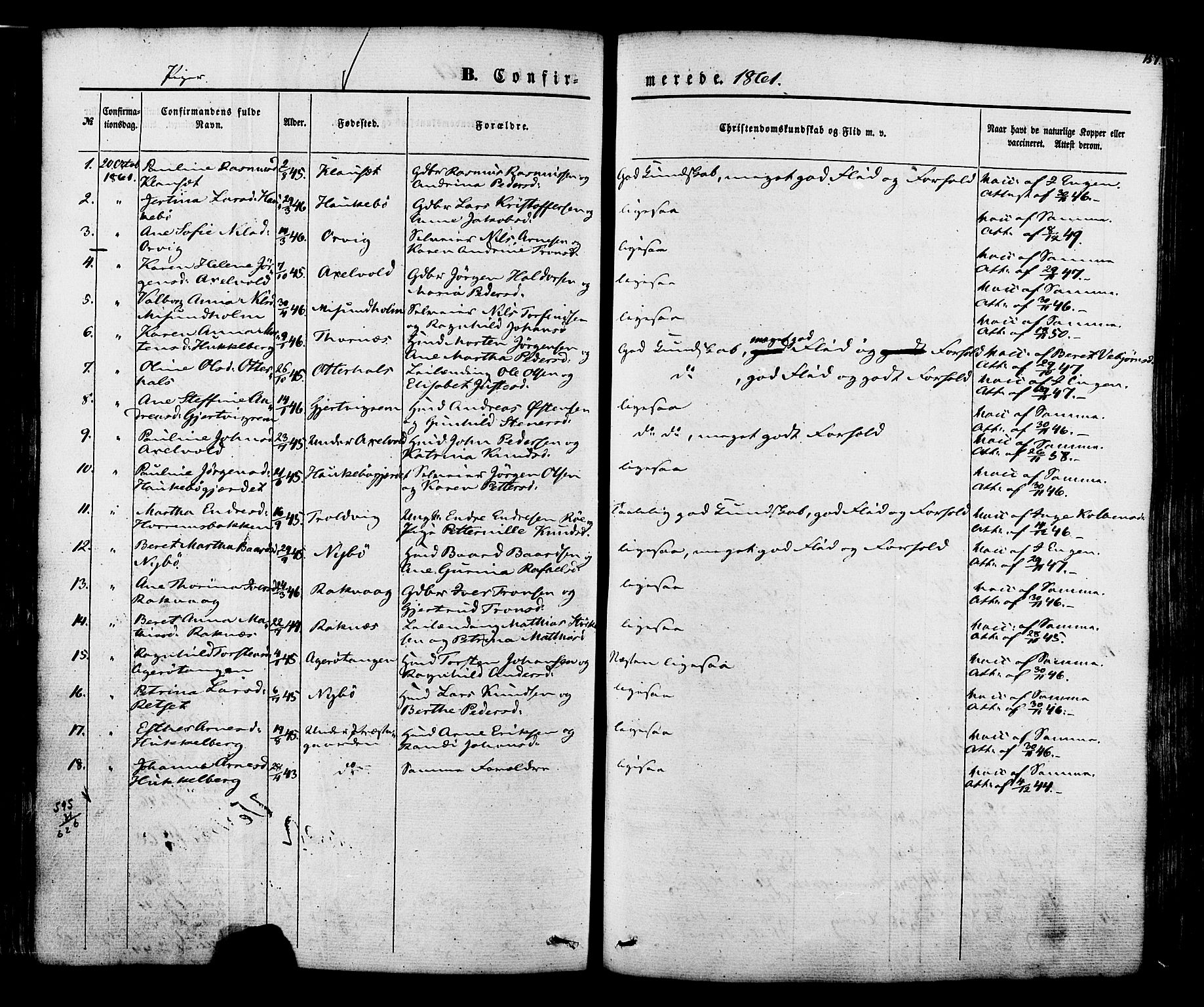 Ministerialprotokoller, klokkerbøker og fødselsregistre - Møre og Romsdal, AV/SAT-A-1454/560/L0719: Parish register (official) no. 560A03, 1845-1872, p. 157