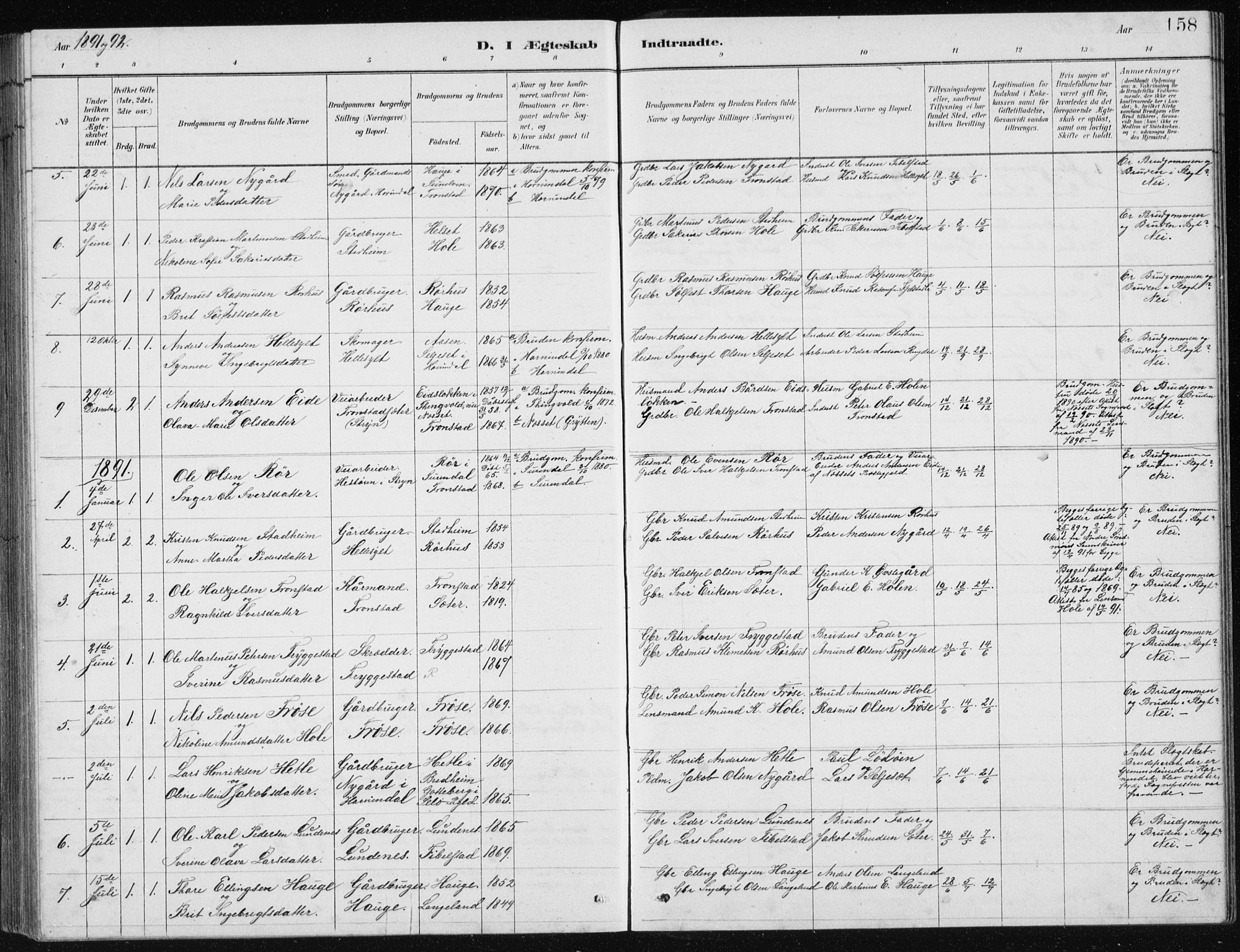 Ministerialprotokoller, klokkerbøker og fødselsregistre - Møre og Romsdal, SAT/A-1454/517/L0230: Parish register (copy) no. 517C03, 1879-1912, p. 158