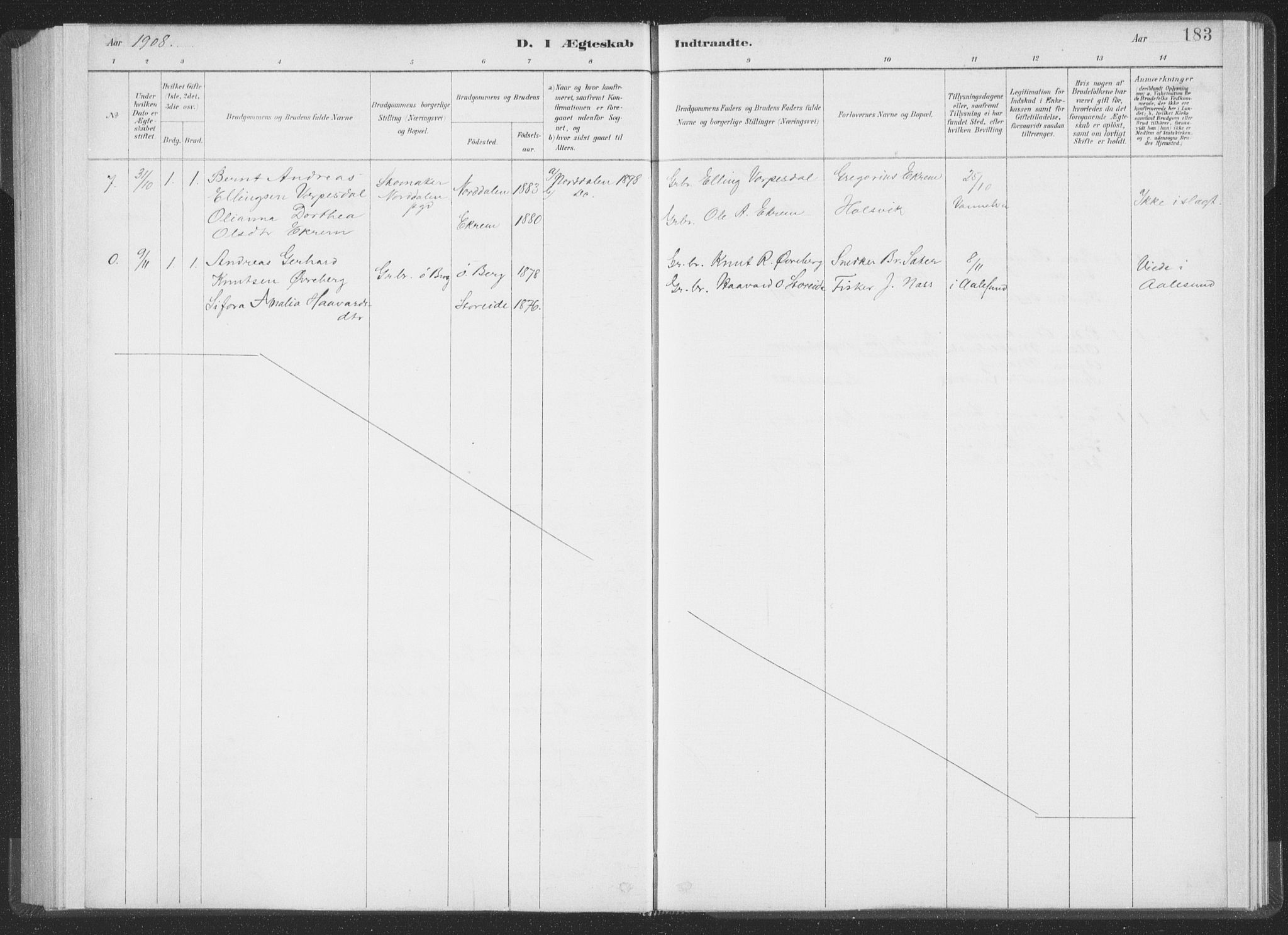 Ministerialprotokoller, klokkerbøker og fødselsregistre - Møre og Romsdal, AV/SAT-A-1454/502/L0025: Parish register (official) no. 502A03, 1885-1909, p. 183