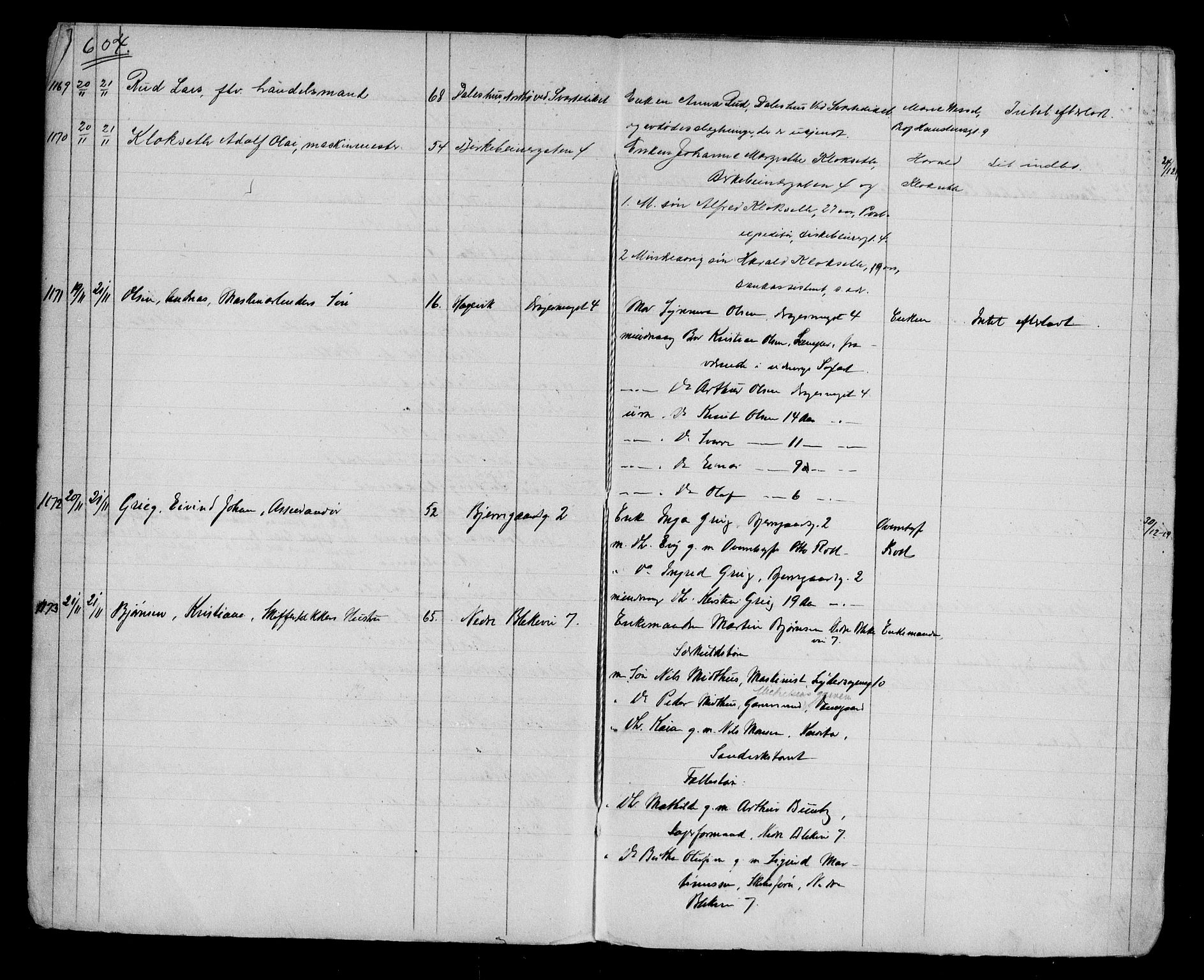 Byfogd og Byskriver i Bergen, AV/SAB-A-3401/06/06Na/L0012: Dødsfallsjournaler, 1918-1919, p. 604-605