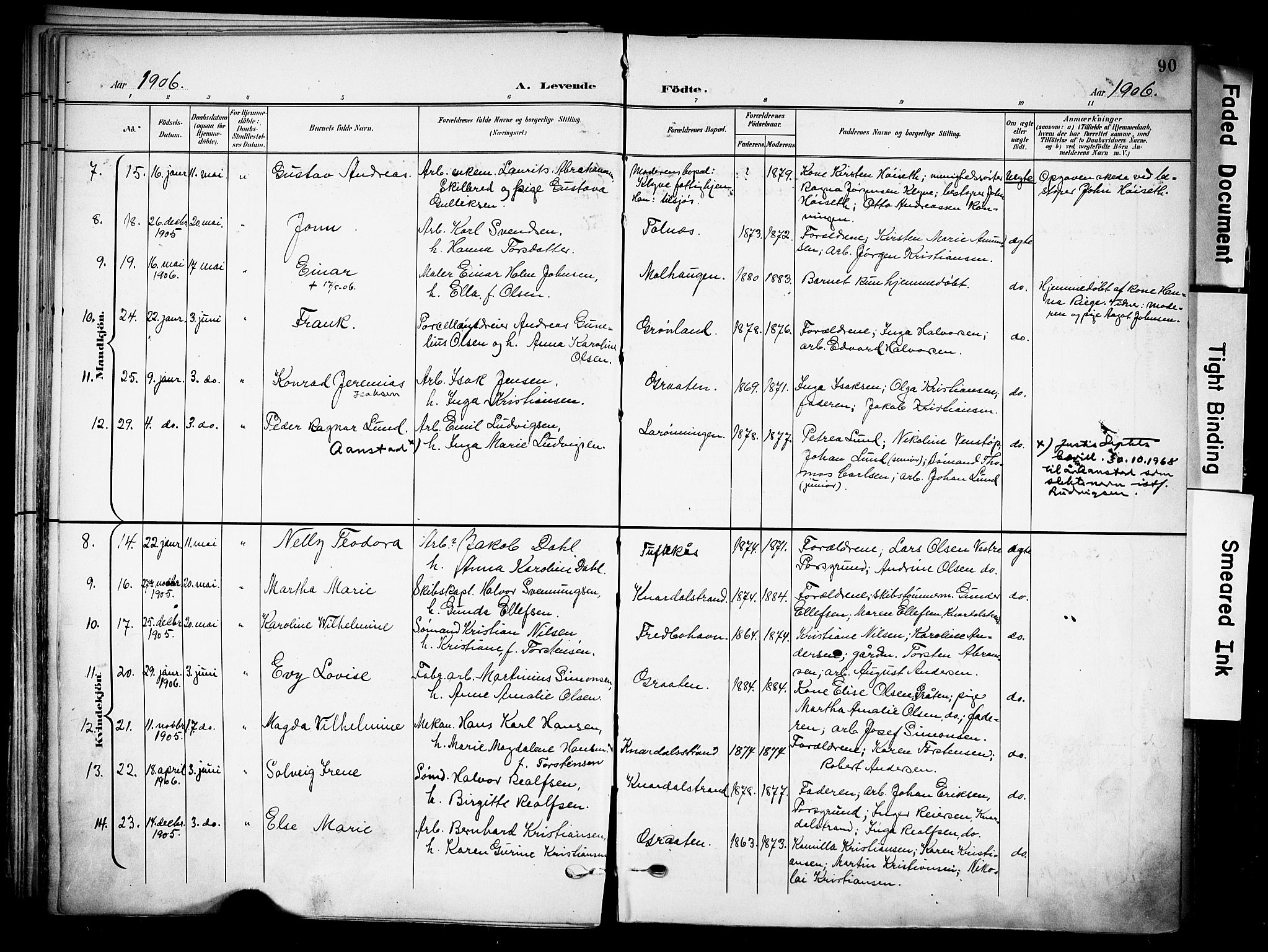 Solum kirkebøker, AV/SAKO-A-306/F/Fa/L0011: Parish register (official) no. I 11, 1898-1909, p. 90
