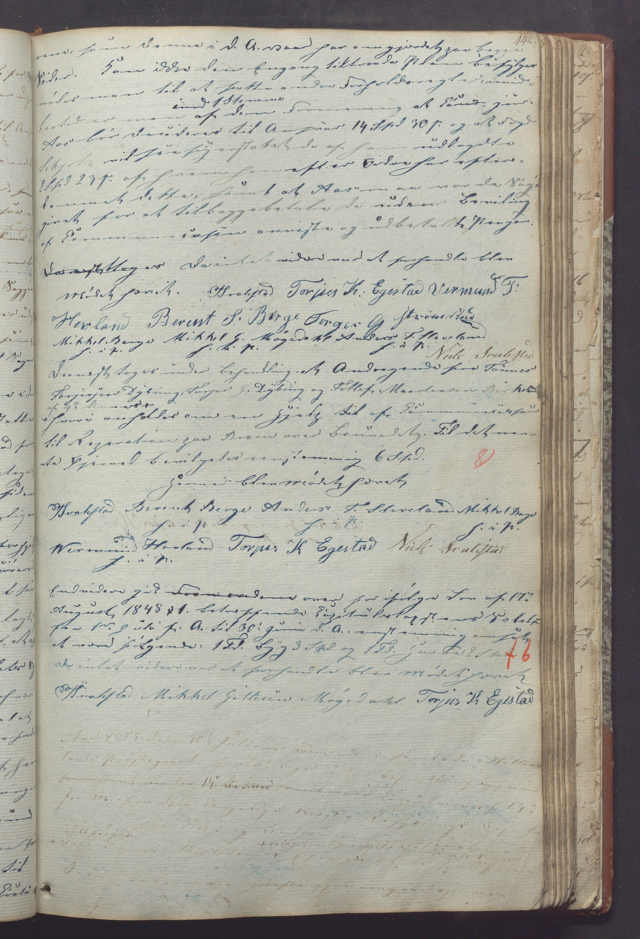 Helleland kommune - Formannskapet, IKAR/K-100479/A/L0001: Møtebok, 1837-1866, p. 142a