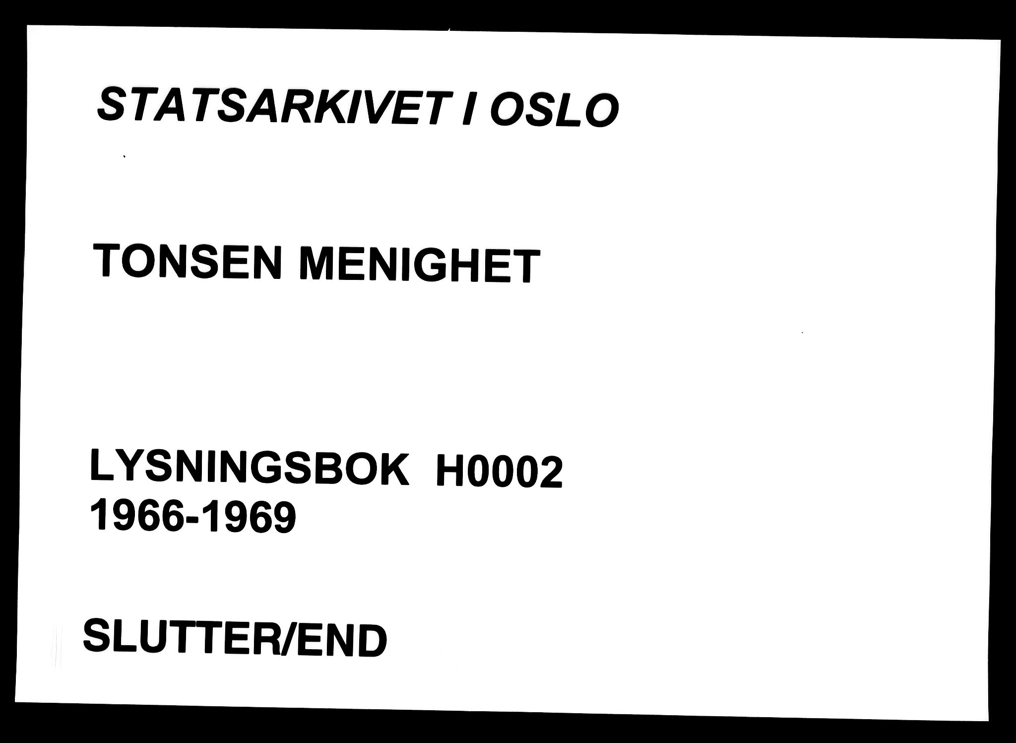 Tonsen prestekontor Kirkebøker, AV/SAO-A-10322a/H/Ha/L0002: Banns register no. 2, 1966-1969