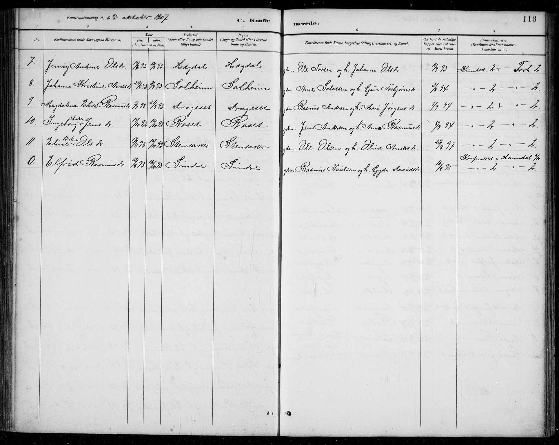 Innvik sokneprestembete, AV/SAB-A-80501: Parish register (copy) no. A 3, 1886-1912, p. 113