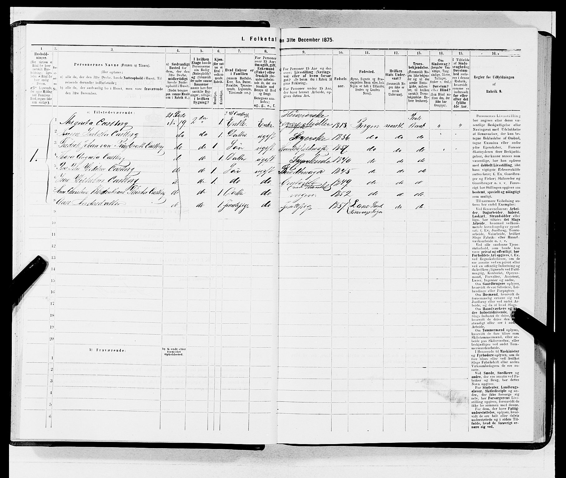 SAB, 1875 census for 1301 Bergen, 1875, p. 4614