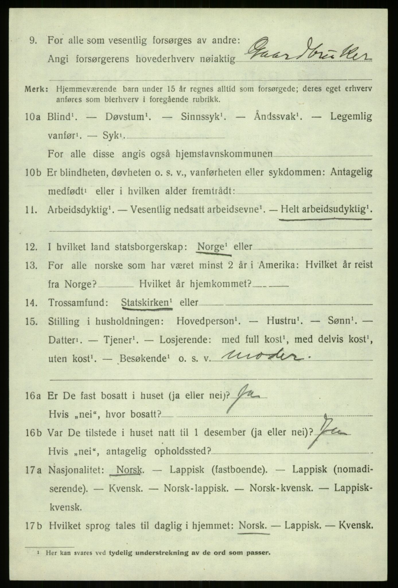 SATØ, 1920 census for Kvæfjord, 1920, p. 6634