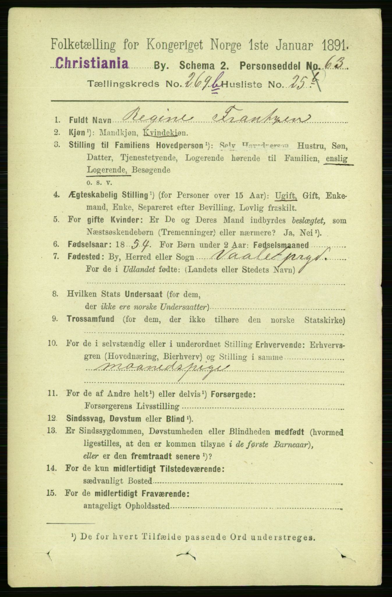 RA, 1891 census for 0301 Kristiania, 1891, p. 107541