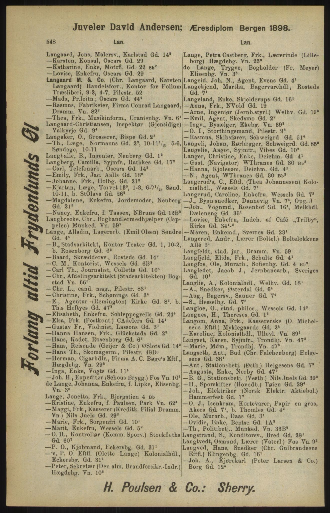 Kristiania/Oslo adressebok, PUBL/-, 1904, p. 550