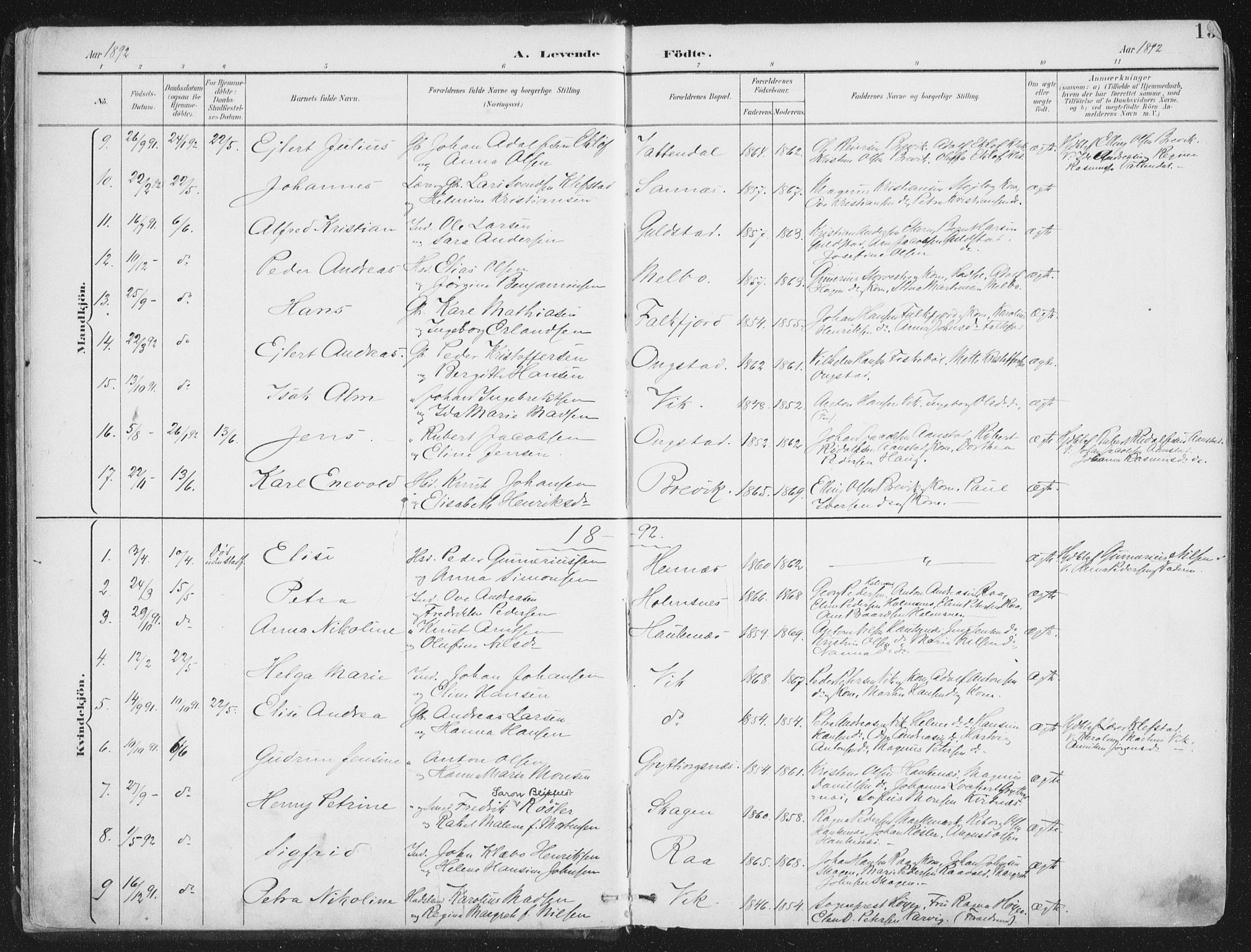 Ministerialprotokoller, klokkerbøker og fødselsregistre - Nordland, SAT/A-1459/888/L1246: Parish register (official) no. 888A12, 1891-1903, p. 13