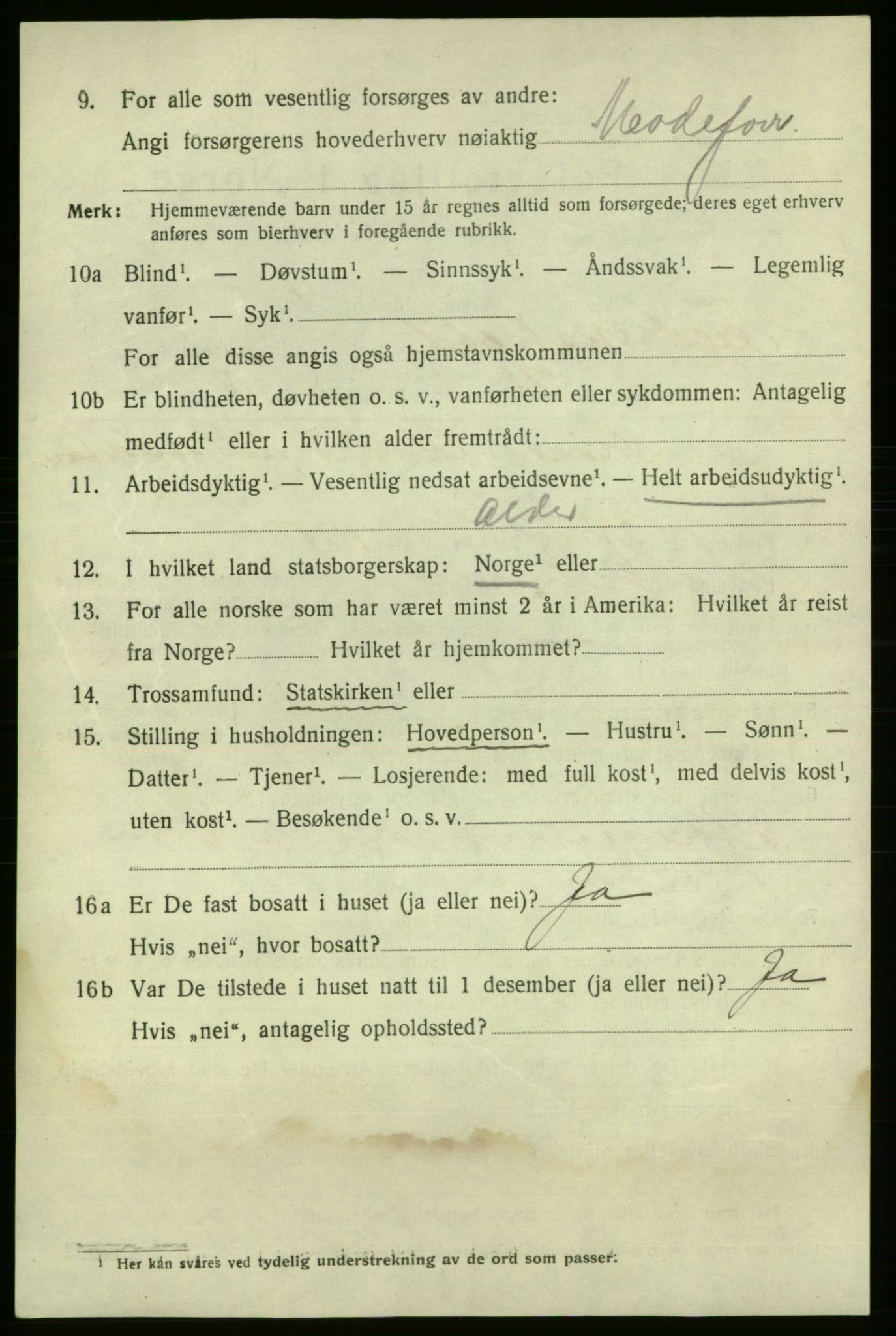 SAO, 1920 census for Fredrikshald, 1920, p. 19404