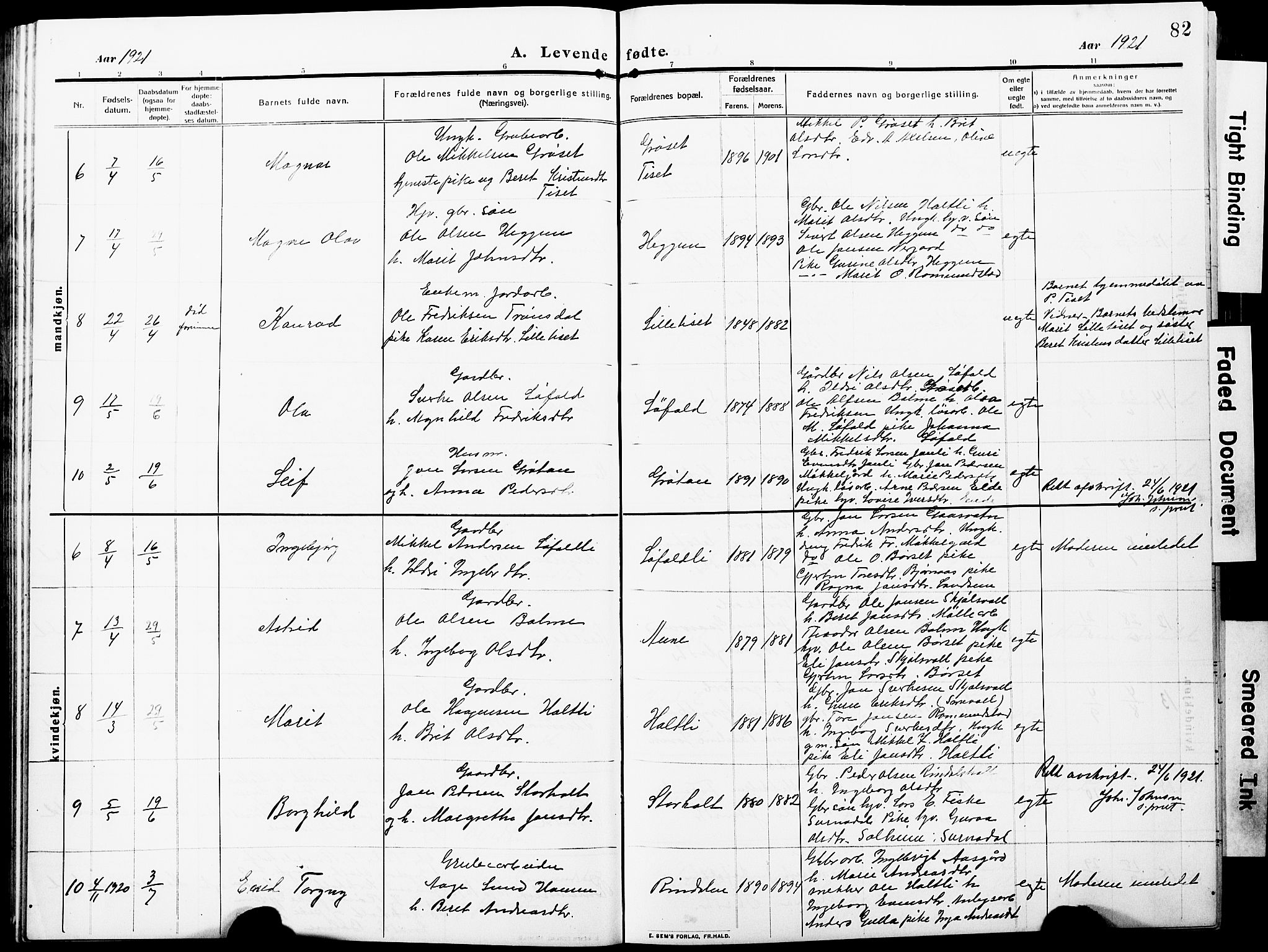 Ministerialprotokoller, klokkerbøker og fødselsregistre - Møre og Romsdal, AV/SAT-A-1454/598/L1079: Parish register (copy) no. 598C04, 1909-1927, p. 82