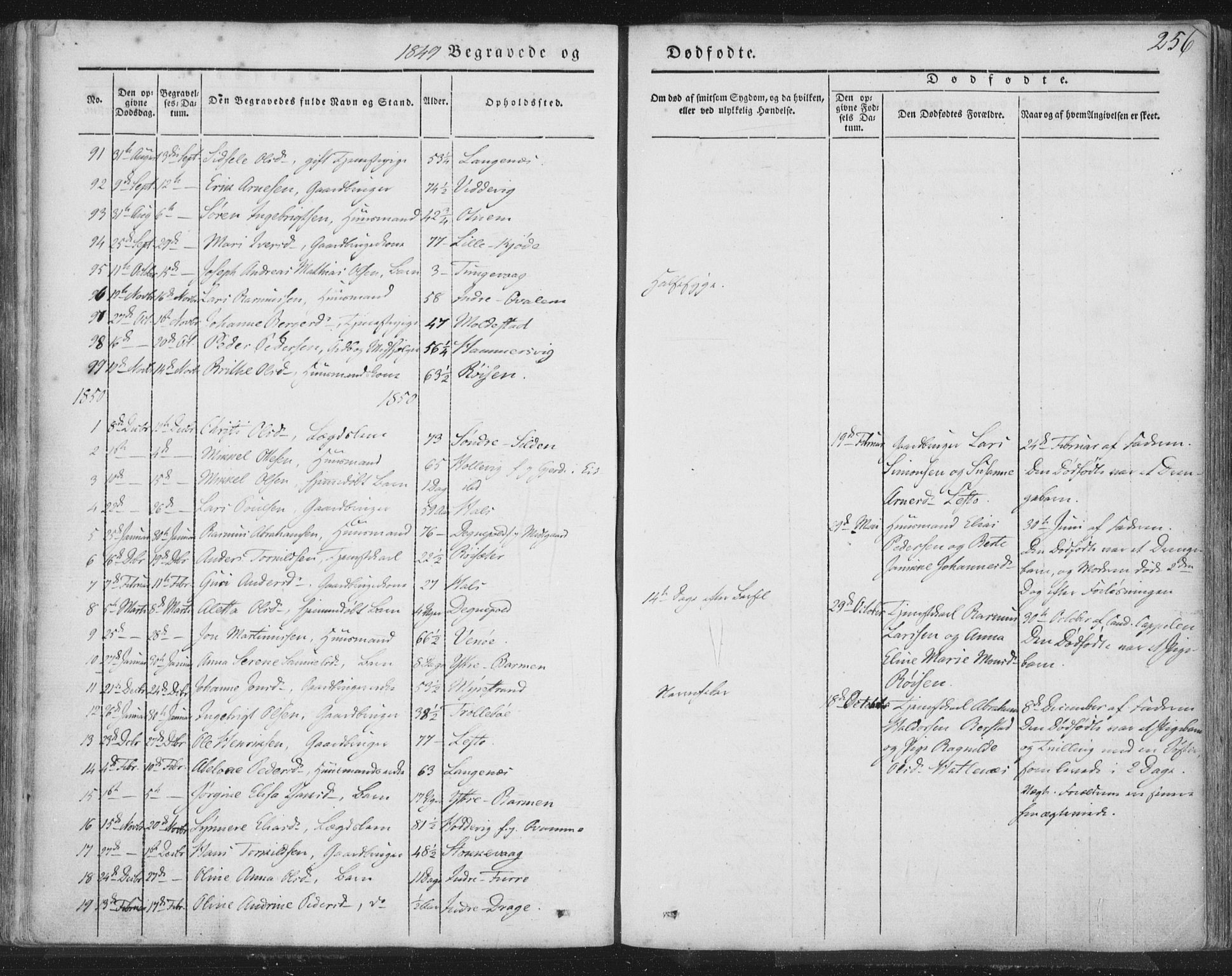 Selje sokneprestembete, SAB/A-99938/H/Ha/Haa/Haaa: Parish register (official) no. A 10, 1844-1858, p. 256