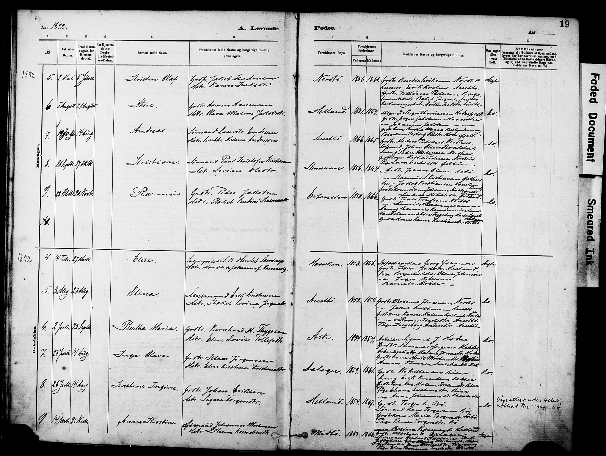 Rennesøy sokneprestkontor, AV/SAST-A -101827/H/Ha/Haa/L0012: Parish register (official) no. A 13, 1885-1917, p. 19