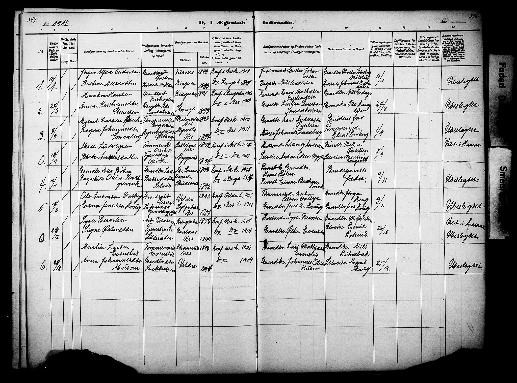 Nes prestekontor, Hedmark, AV/SAH-PREST-020/L/La/L0006: Parish register (copy) no. 6, 1890-1932, p. 347-348