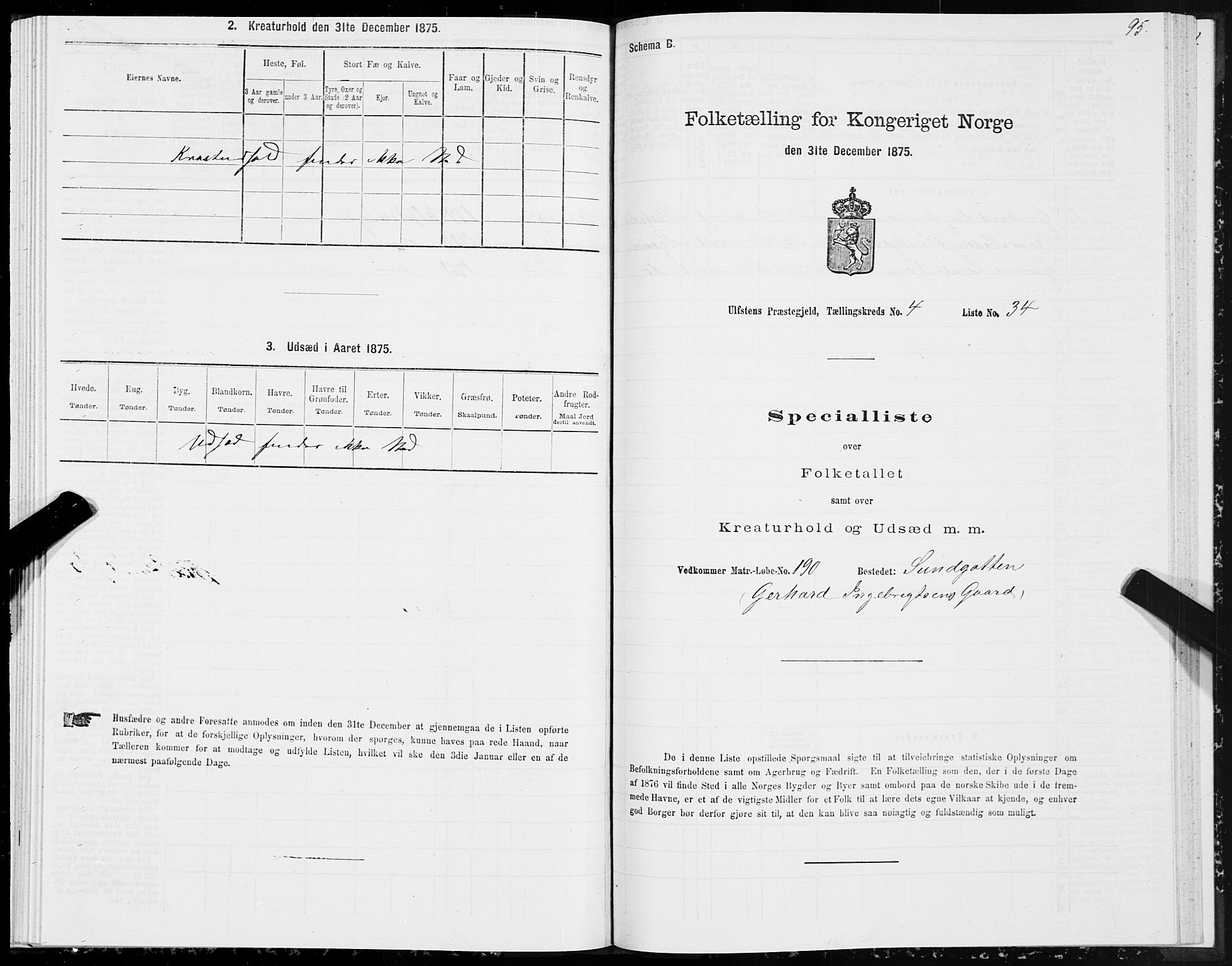 SAT, 1875 census for 1516P Ulstein, 1875, p. 2095