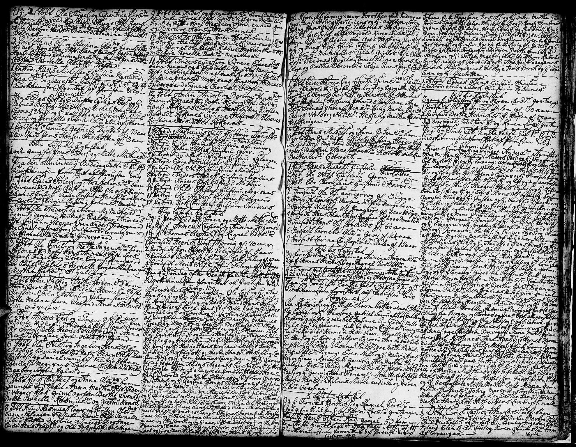 Ibestad sokneprestembete, SATØ/S-0077/H/Ha/Hab/L0001klokker: Parish register (copy) no. 1, 1776-1808, p. 419-420
