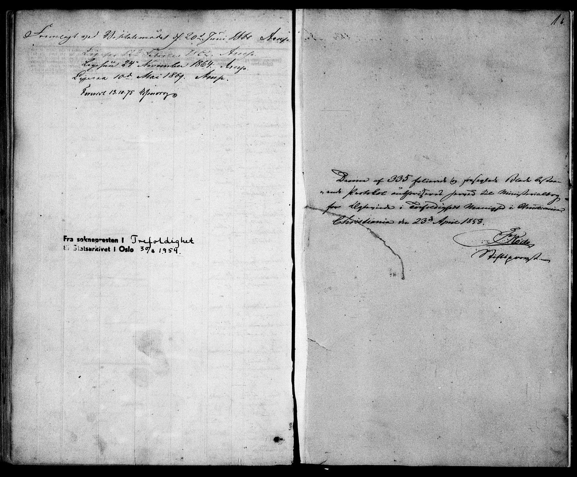 Trefoldighet prestekontor Kirkebøker, AV/SAO-A-10882/F/Fc/L0001: Parish register (official) no. III 1, 1858-1874