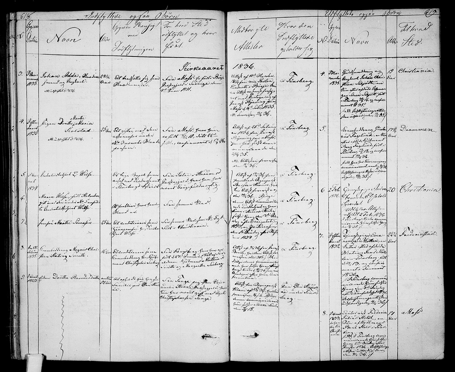 Tønsberg kirkebøker, SAKO/A-330/F/Fa/L0005: Parish register (official) no. I 5, 1827-1836, p. 618-619