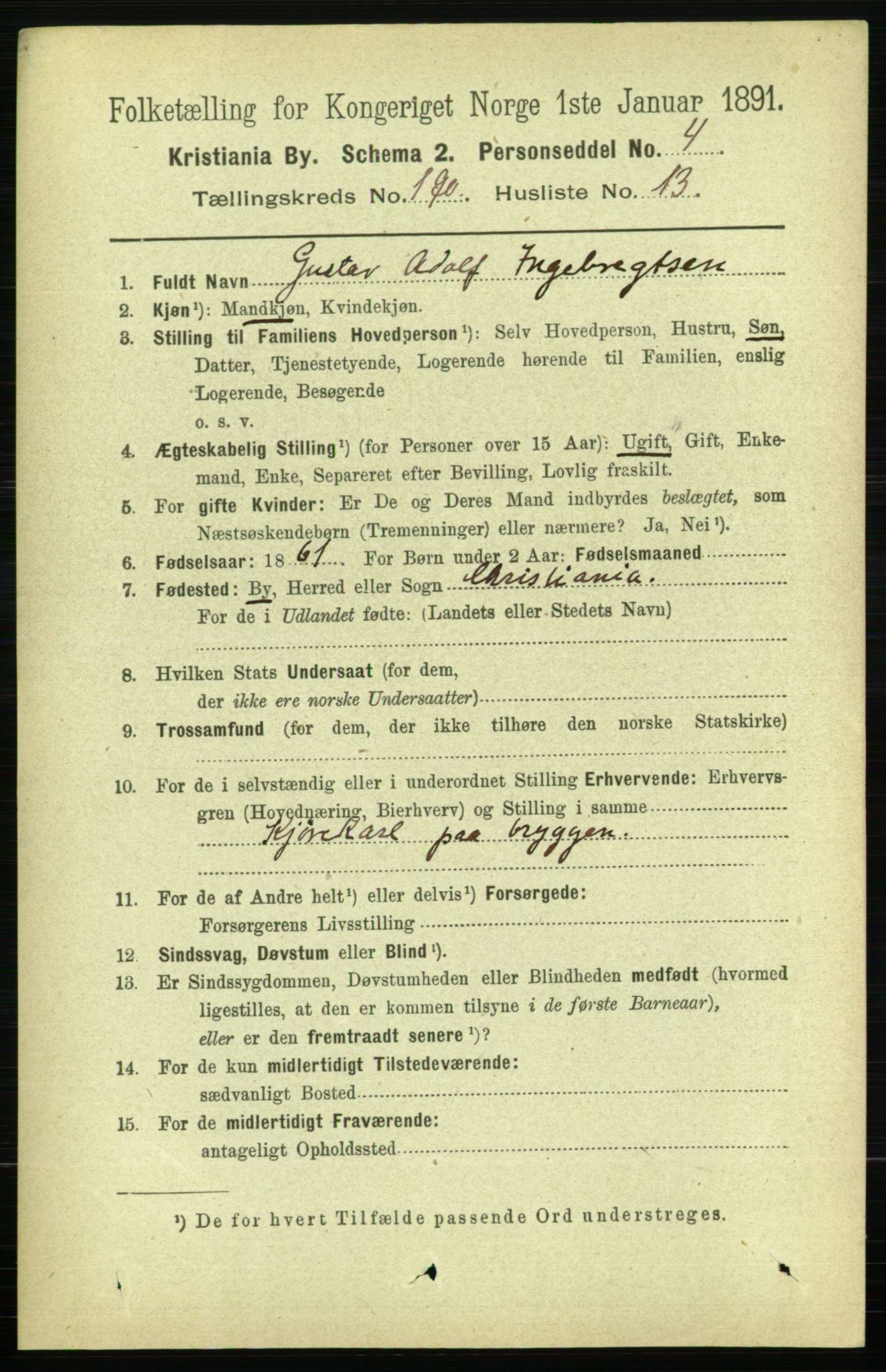 RA, 1891 census for 0301 Kristiania, 1891, p. 114195