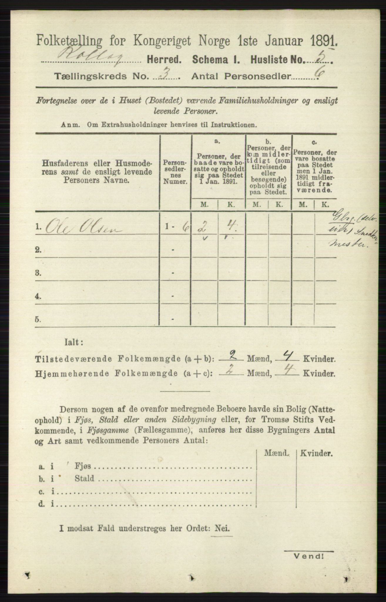 RA, 1891 census for 0632 Rollag, 1891, p. 865