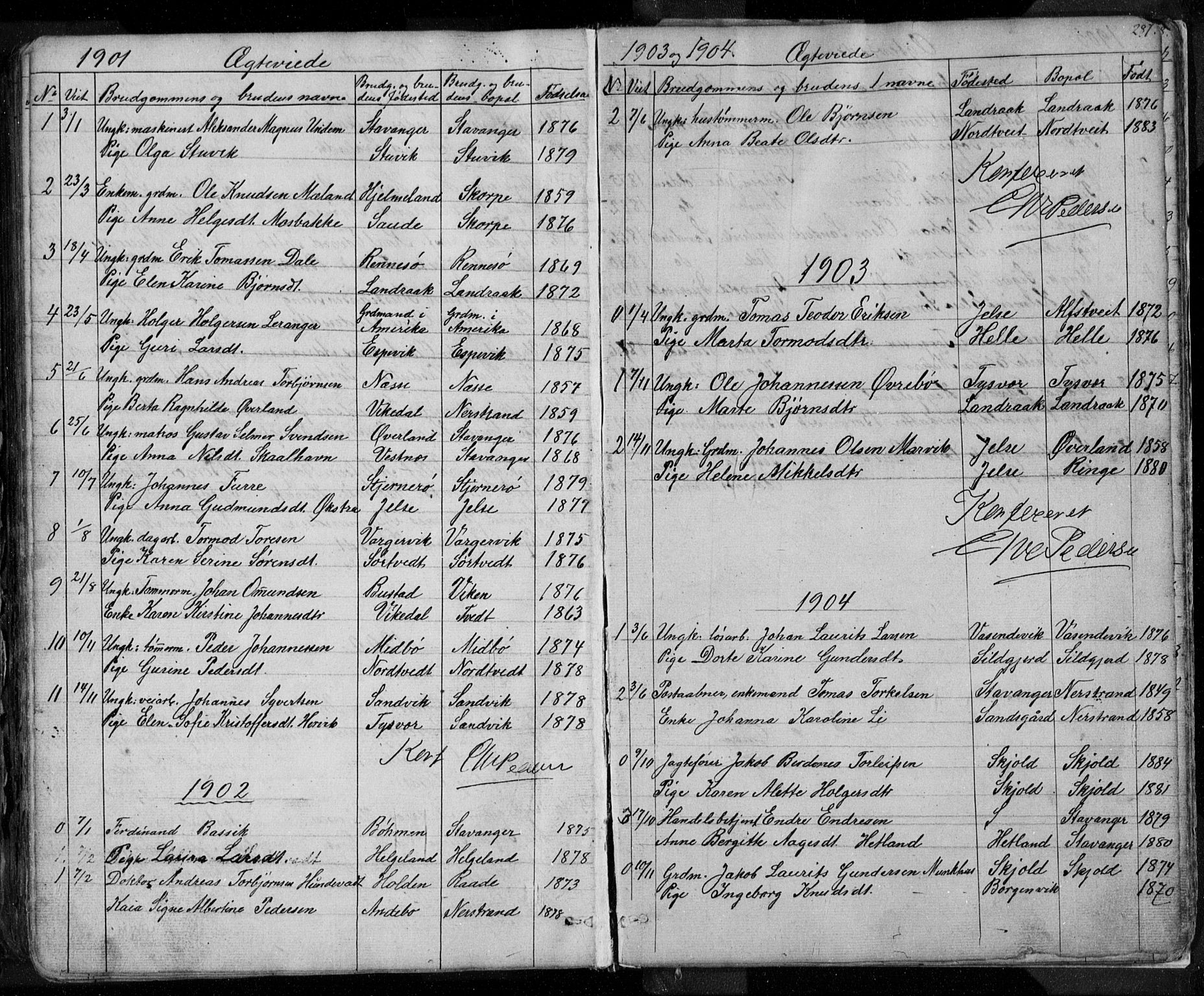 Nedstrand sokneprestkontor, AV/SAST-A-101841/01/V: Parish register (copy) no. B 3, 1848-1933, p. 287