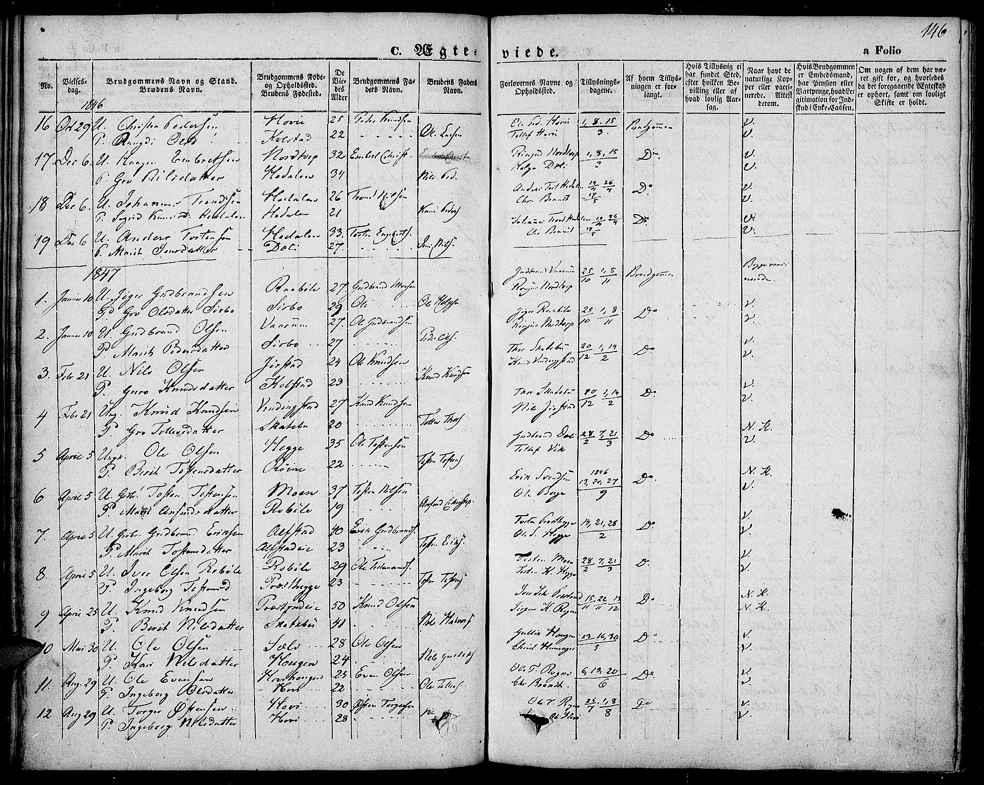 Slidre prestekontor, SAH/PREST-134/H/Ha/Haa/L0004: Parish register (official) no. 4, 1831-1848, p. 146