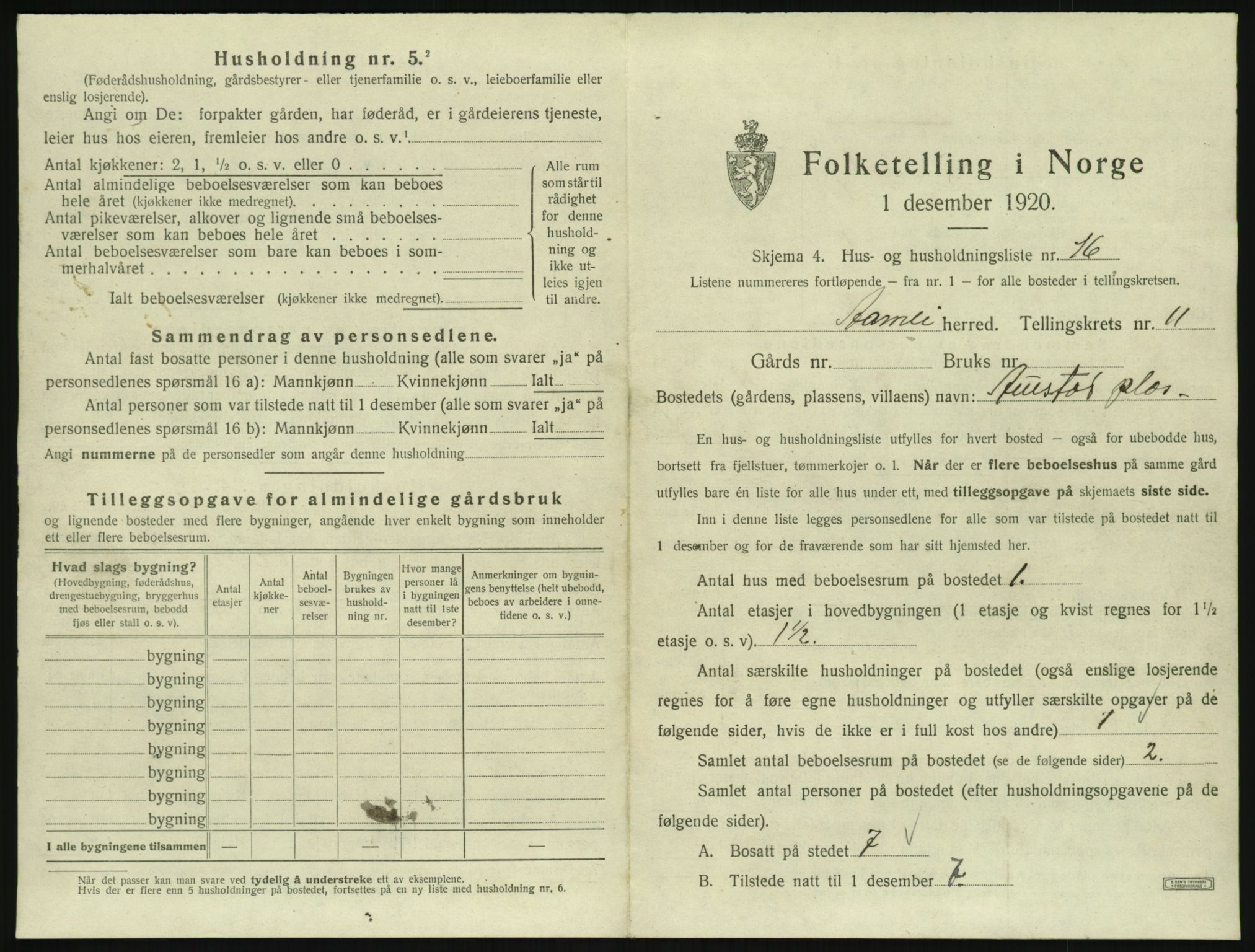 SAK, 1920 census for Åmli, 1920, p. 675