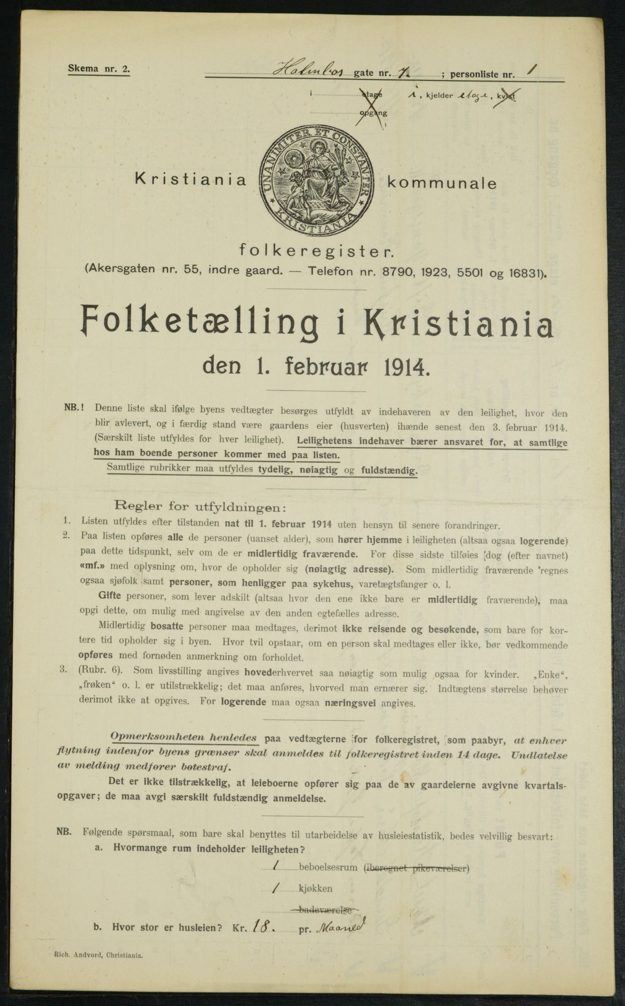 OBA, Municipal Census 1914 for Kristiania, 1914, p. 40867