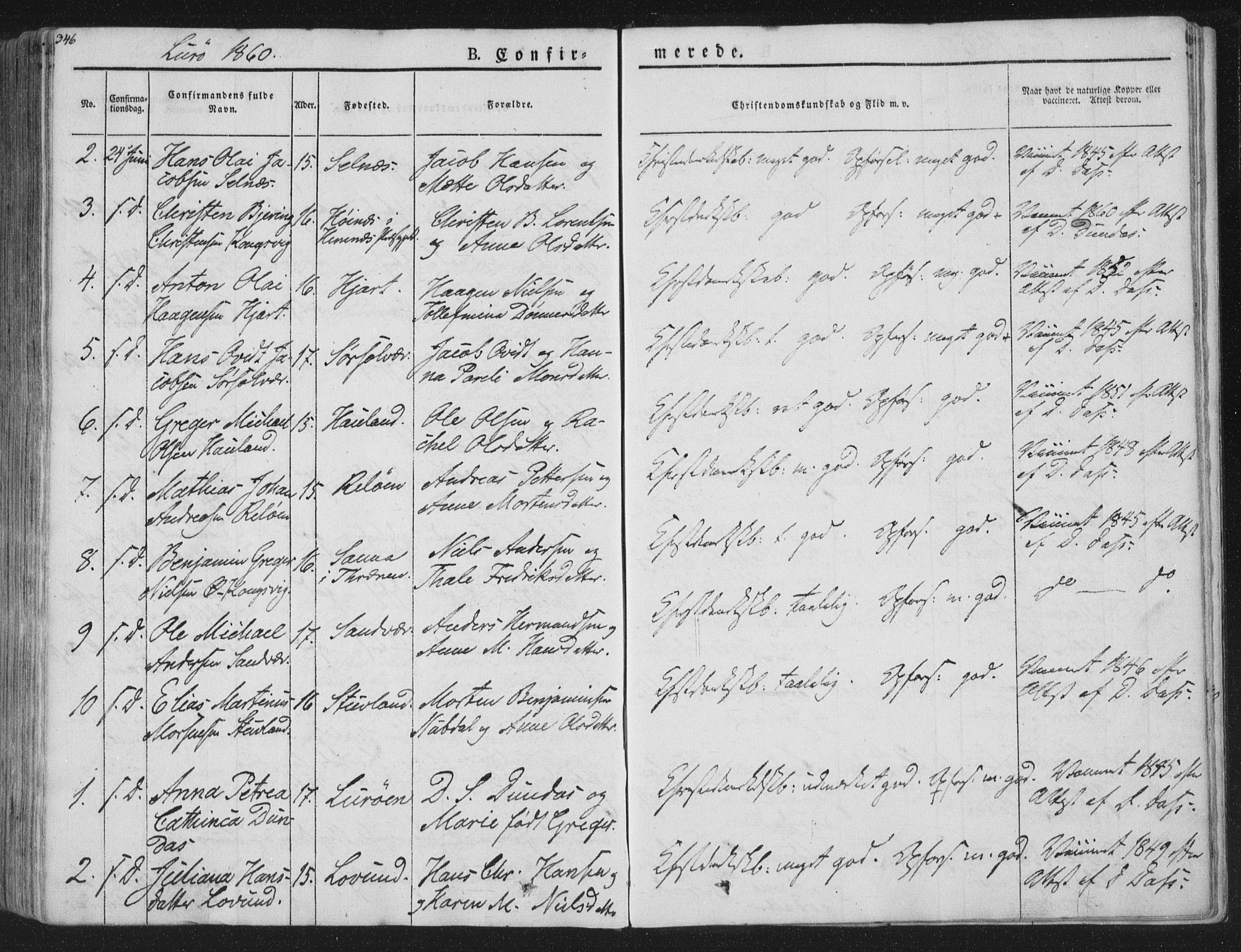 Ministerialprotokoller, klokkerbøker og fødselsregistre - Nordland, AV/SAT-A-1459/839/L0565: Parish register (official) no. 839A02, 1825-1862, p. 346