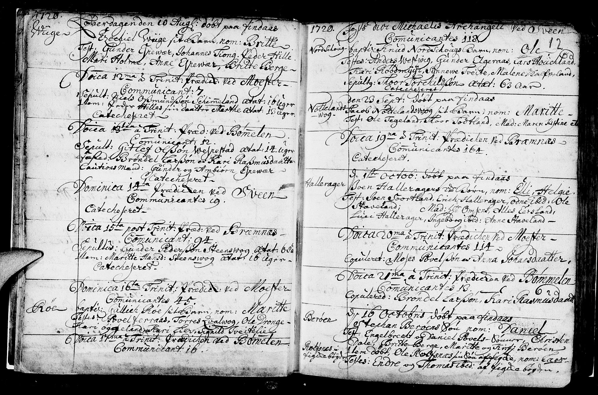 Finnås sokneprestembete, SAB/A-99925/H/Ha/Haa/Haaa/L0001: Parish register (official) no. A 1, 1718-1744, p. 12