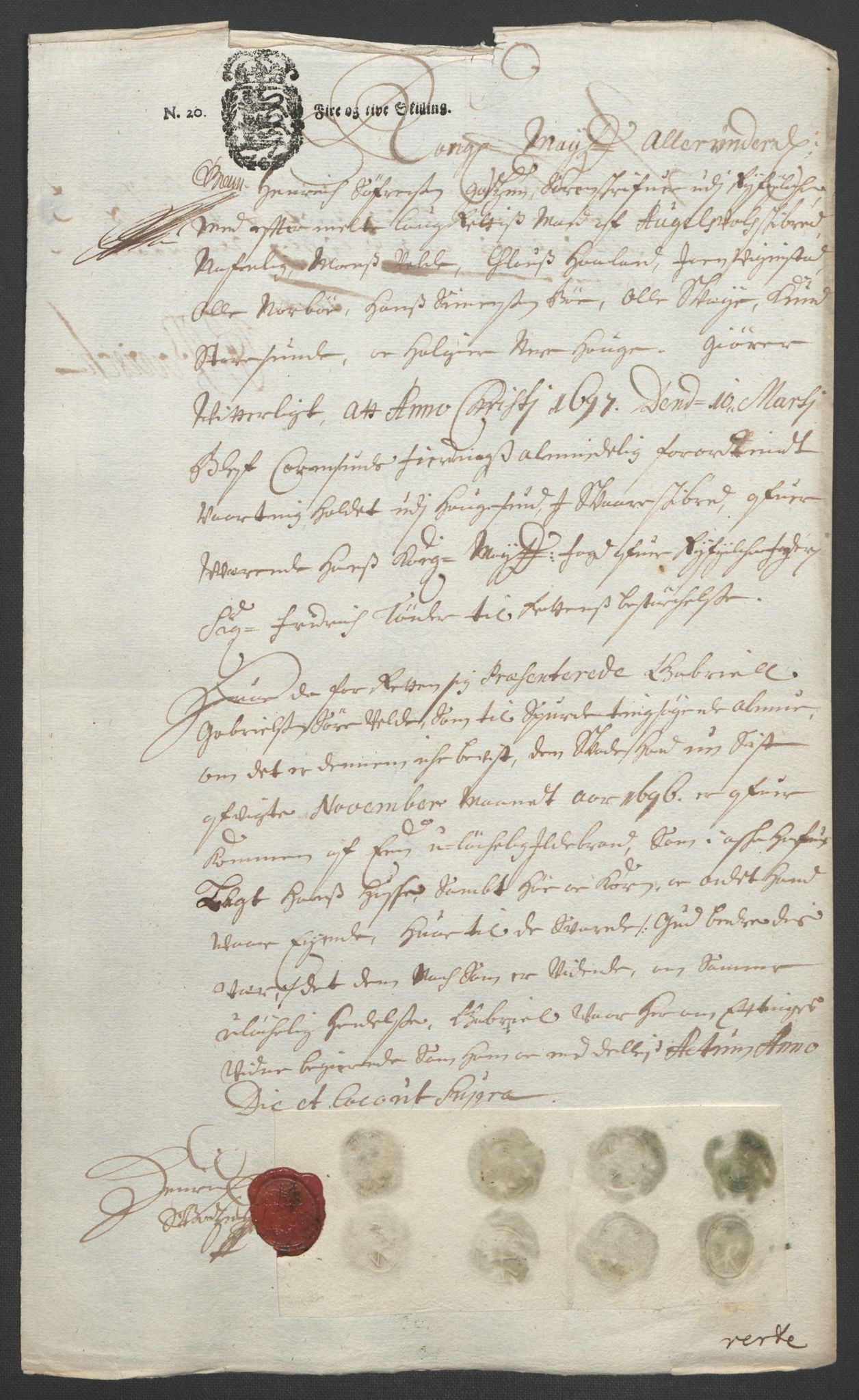 Rentekammeret inntil 1814, Reviderte regnskaper, Fogderegnskap, AV/RA-EA-4092/R47/L2857: Fogderegnskap Ryfylke, 1694-1696, p. 303