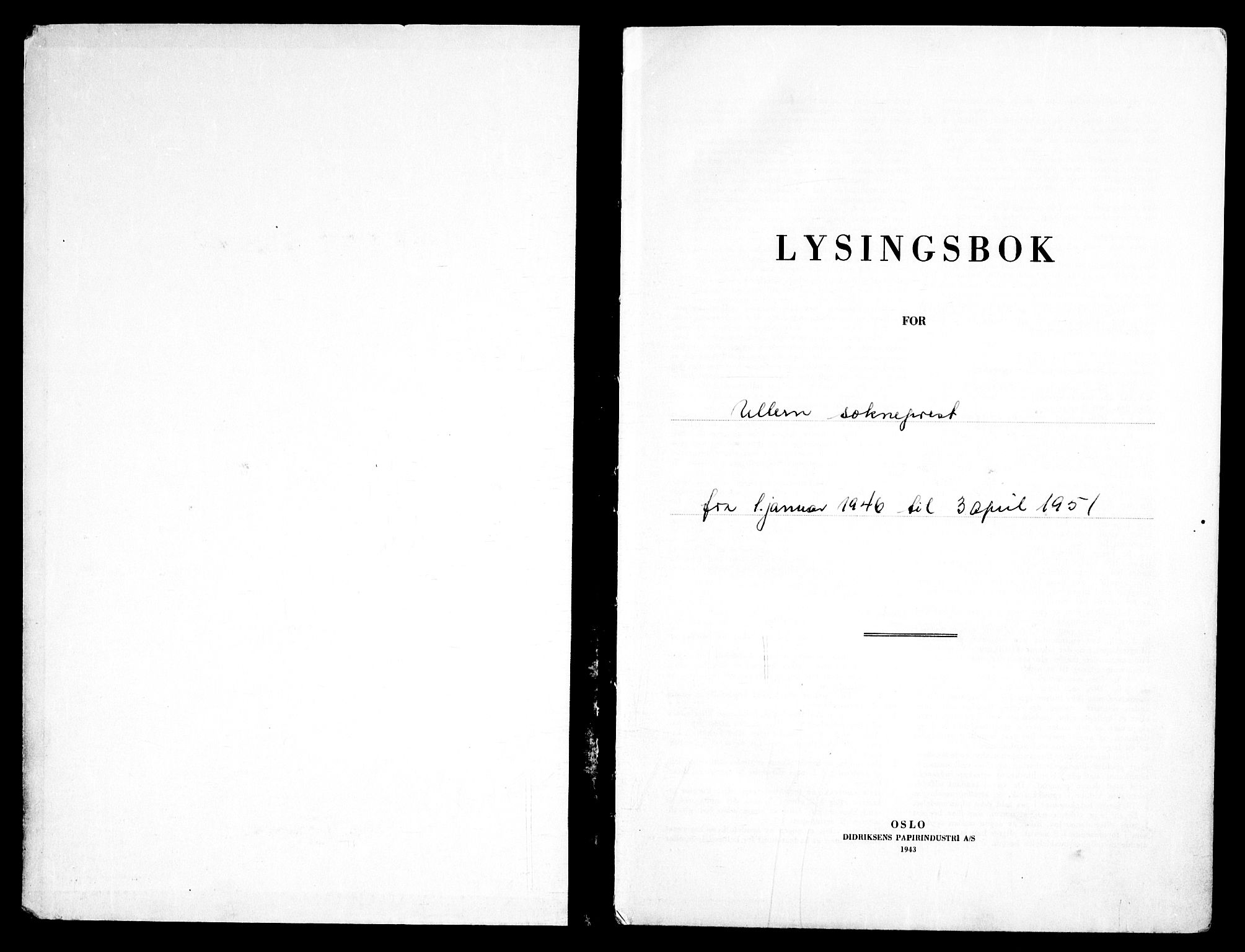 Ullern prestekontor Kirkebøker, SAO/A-10740/H/L0005: Banns register no. 5, 1946-1951