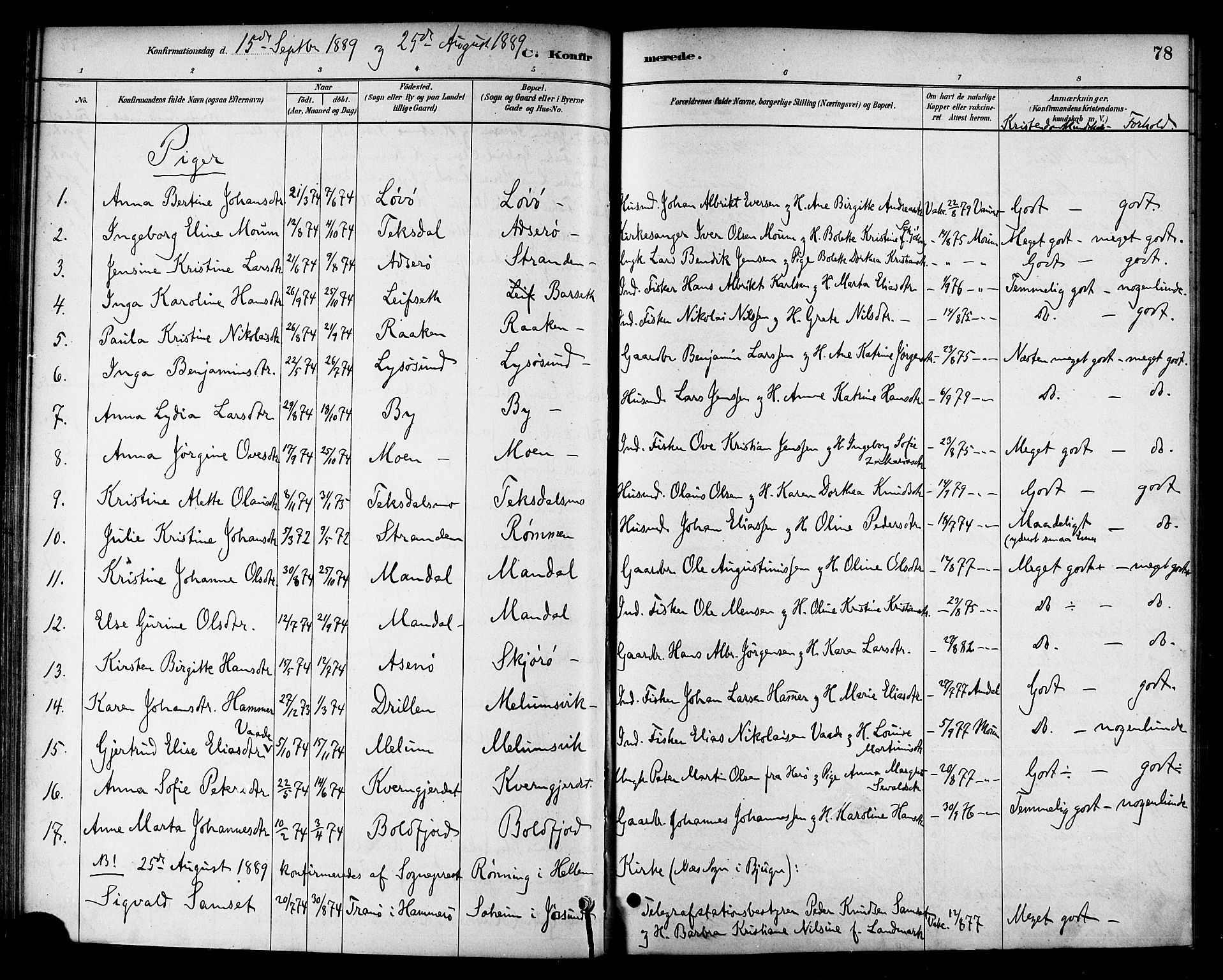 Ministerialprotokoller, klokkerbøker og fødselsregistre - Sør-Trøndelag, SAT/A-1456/654/L0663: Parish register (official) no. 654A01, 1880-1894, p. 78