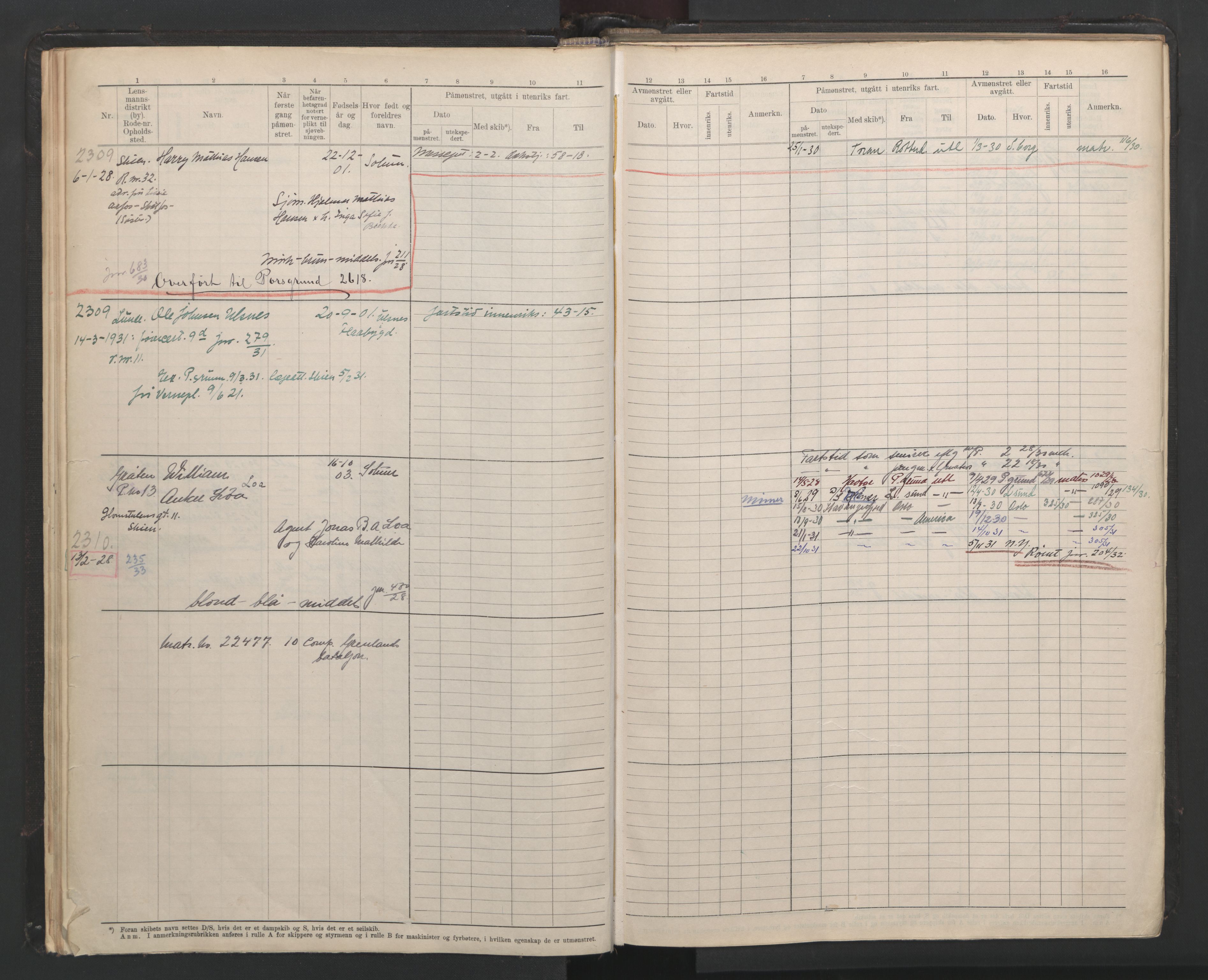 Skien innrulleringskontor, SAKO/A-832/F/Fb/L0008: Hovedrulle, 1927-1948, p. 16