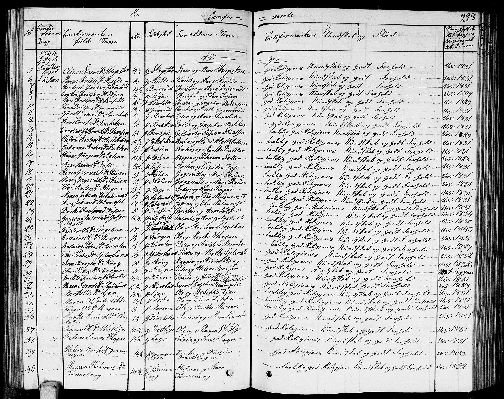 Høland prestekontor Kirkebøker, AV/SAO-A-10346a/G/Ga/L0002: Parish register (copy) no. I 2, 1827-1845, p. 228