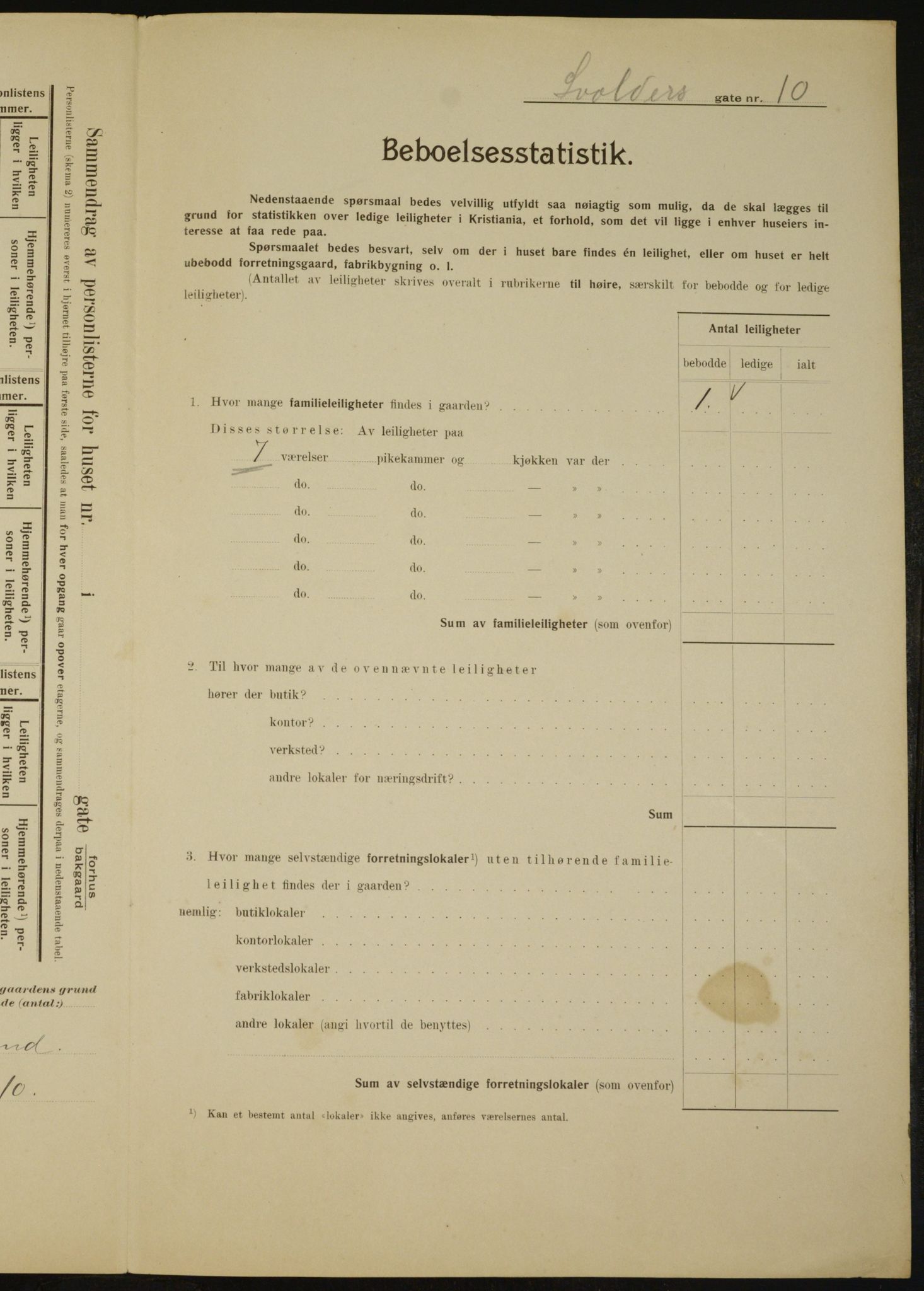 OBA, Municipal Census 1910 for Kristiania, 1910, p. 100787