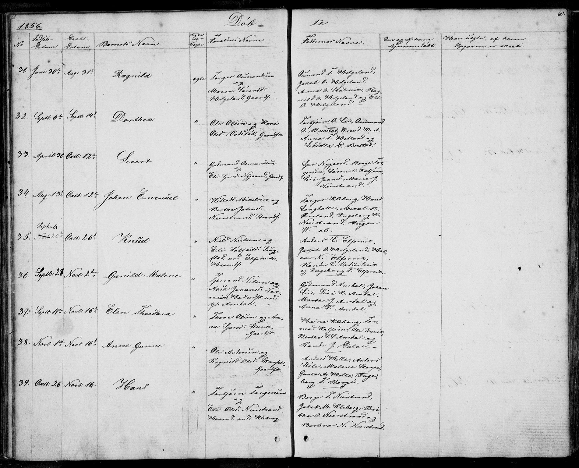 Nedstrand sokneprestkontor, AV/SAST-A-101841/01/IV: Parish register (official) no. A 8, 1839-1860, p. 60