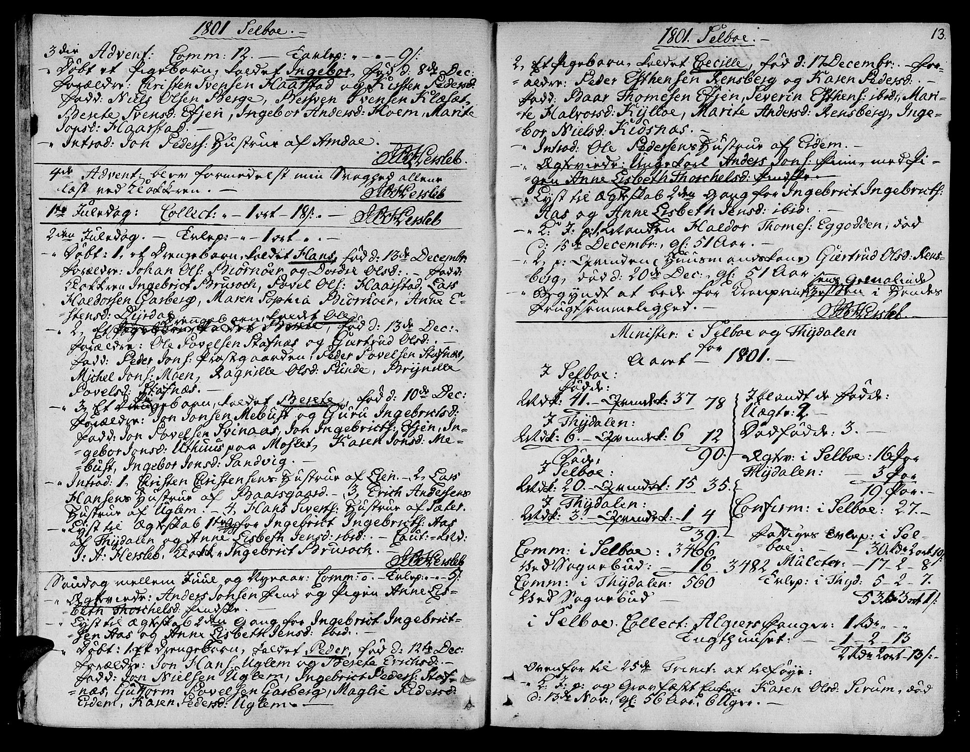 Ministerialprotokoller, klokkerbøker og fødselsregistre - Sør-Trøndelag, SAT/A-1456/695/L1140: Parish register (official) no. 695A03, 1801-1815, p. 13