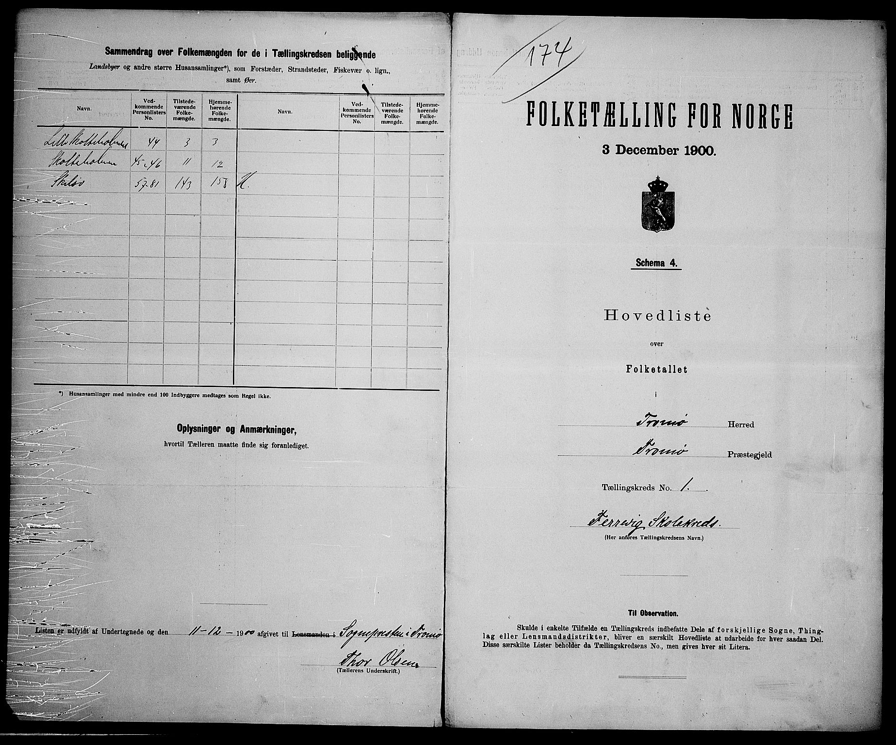 SAK, 1900 census for Tromøy, 1900, p. 12