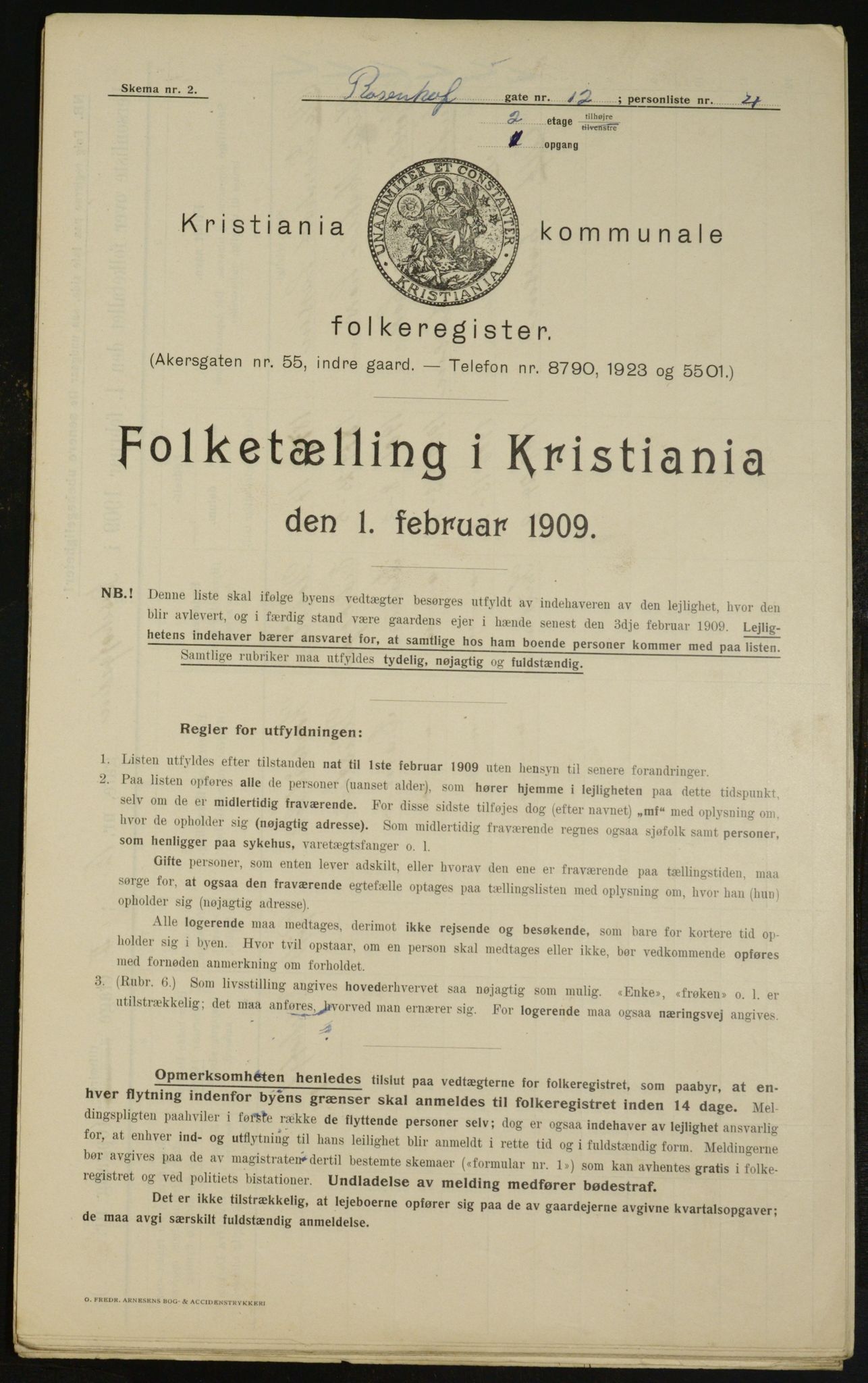 OBA, Municipal Census 1909 for Kristiania, 1909, p. 75919