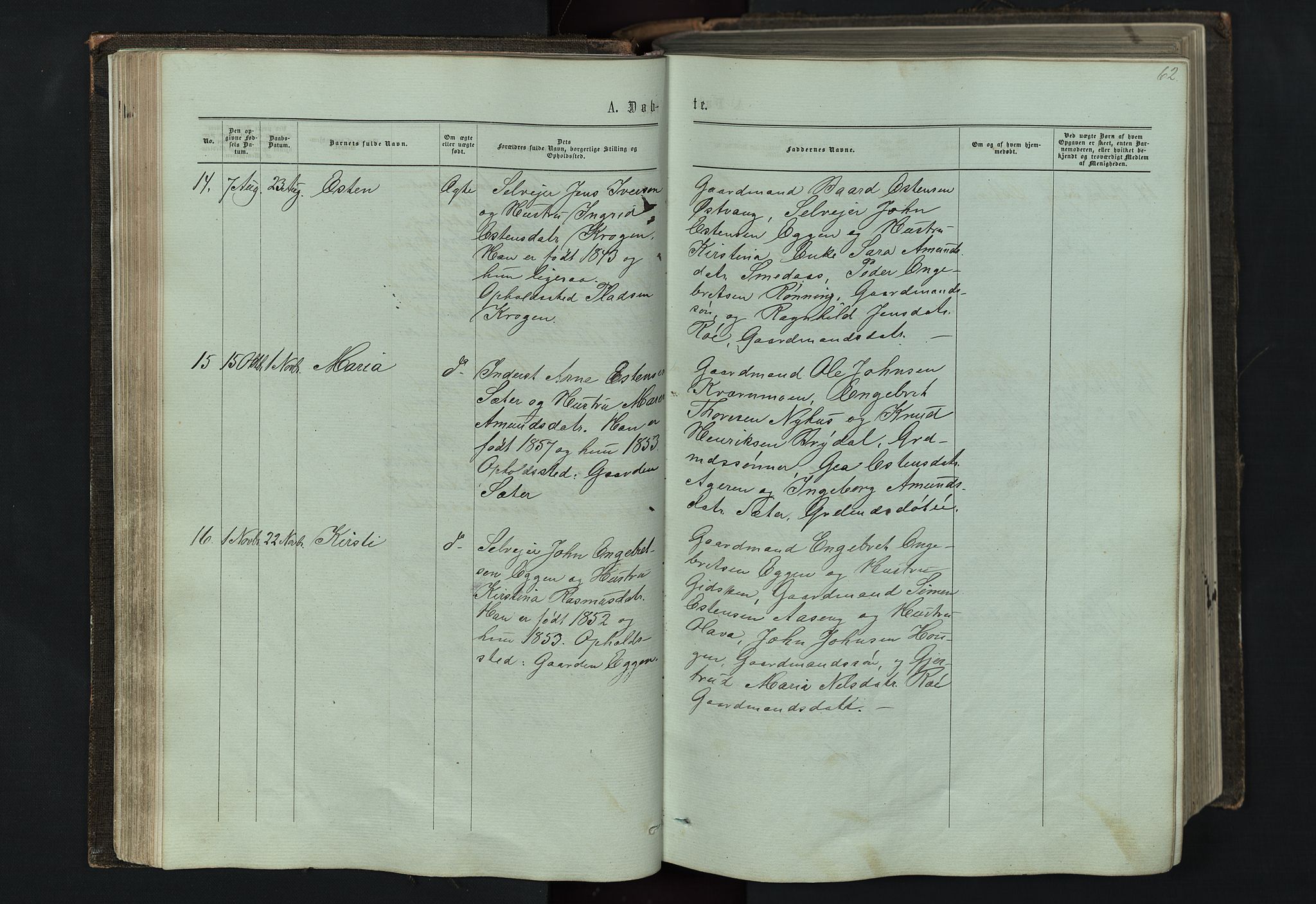 Tolga prestekontor, SAH/PREST-062/L/L0005: Parish register (copy) no. 5, 1862-1893, p. 62