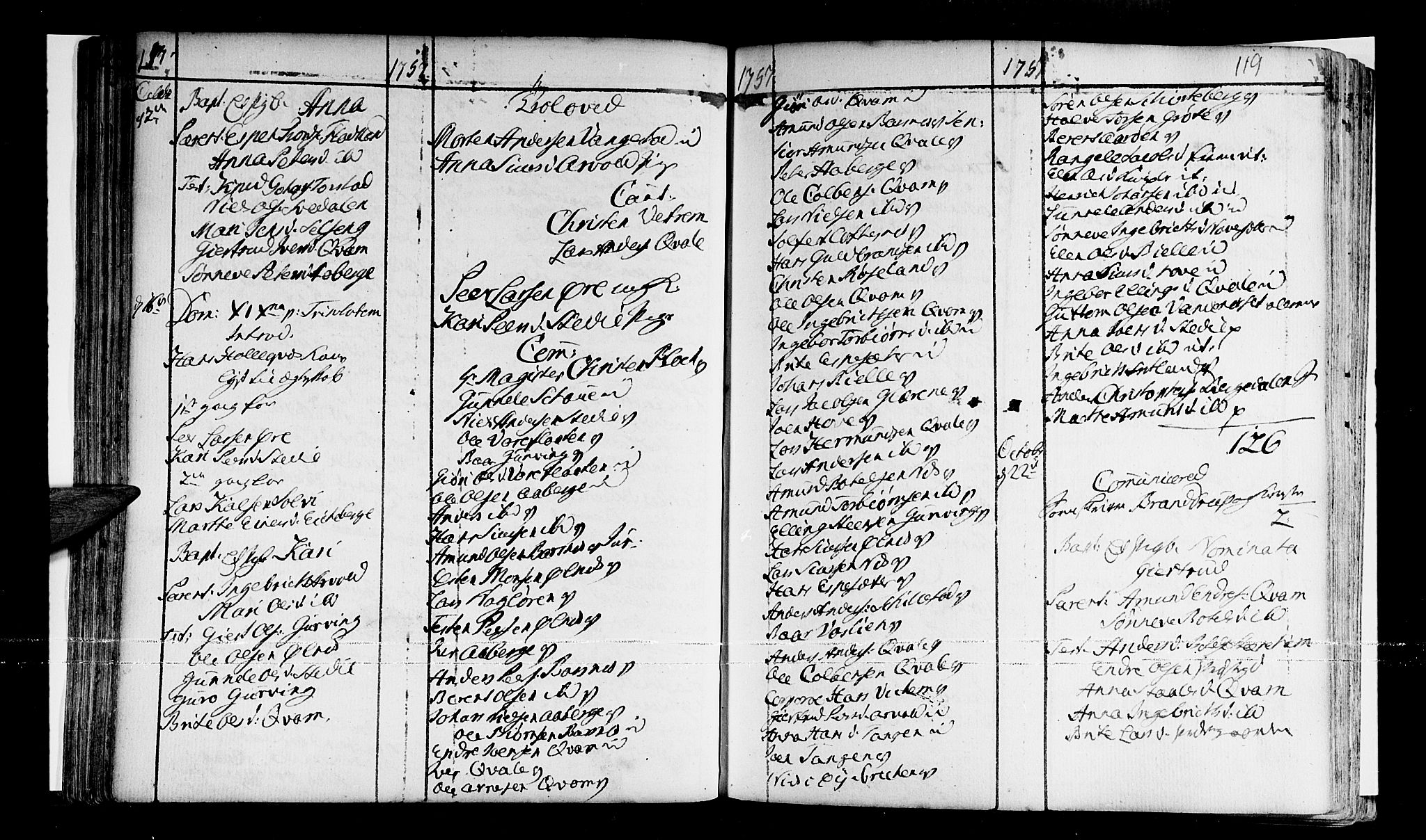 Sogndal sokneprestembete, SAB/A-81301/H/Haa/Haaa/L0003: Parish register (official) no. A 3, 1747-1768, p. 119