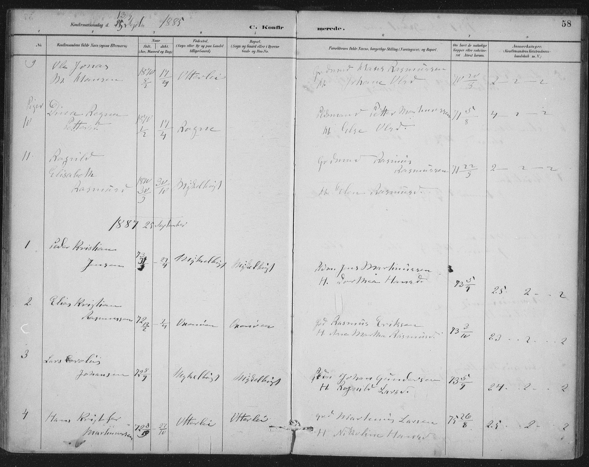 Ministerialprotokoller, klokkerbøker og fødselsregistre - Møre og Romsdal, SAT/A-1454/538/L0522: Parish register (official) no. 538A01, 1884-1913, p. 58