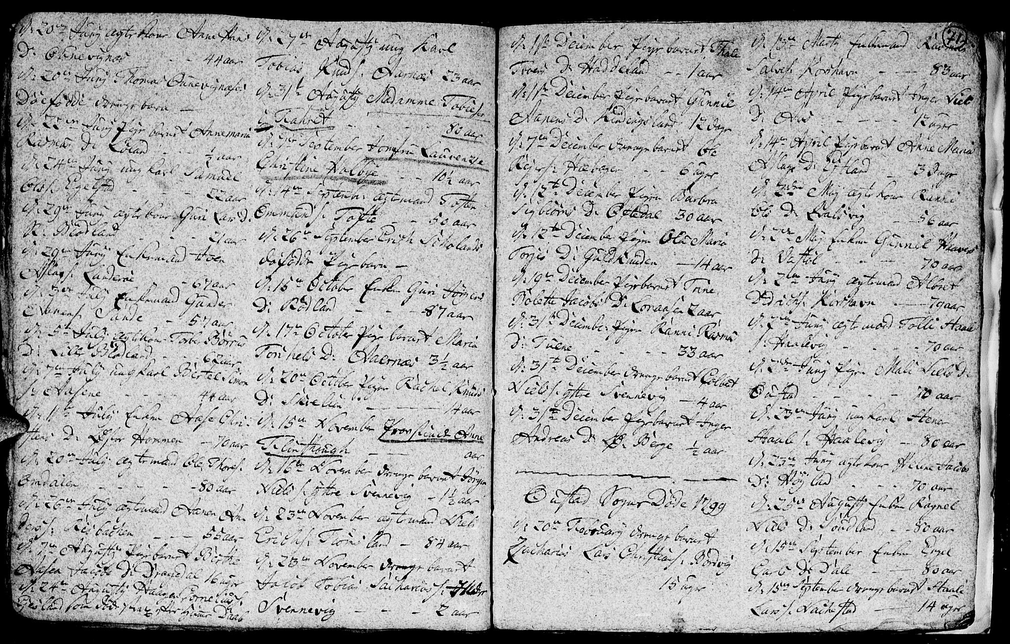Lyngdal sokneprestkontor, SAK/1111-0029/F/Fa/Fac/L0003: Parish register (official) no. A 3, 1750-1803, p. 71